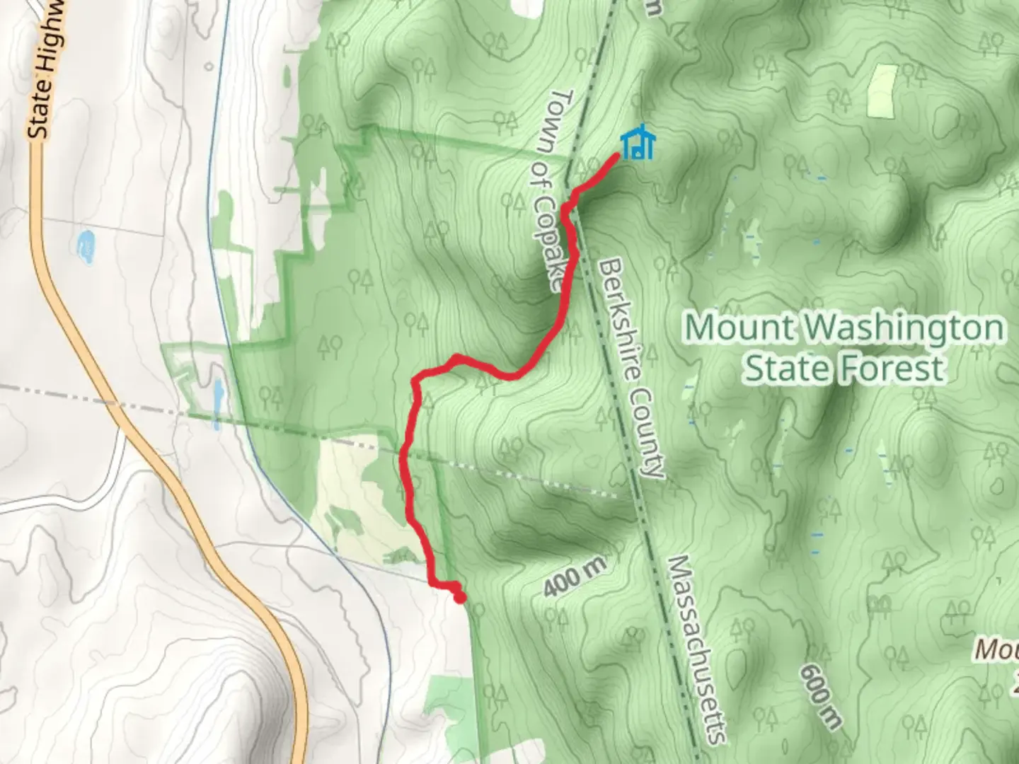 An image depicting the trail Alander Brook Trail and its surrounding area.