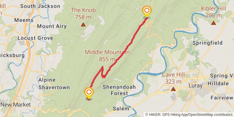 Great Massanutten Loop stage 7 Map