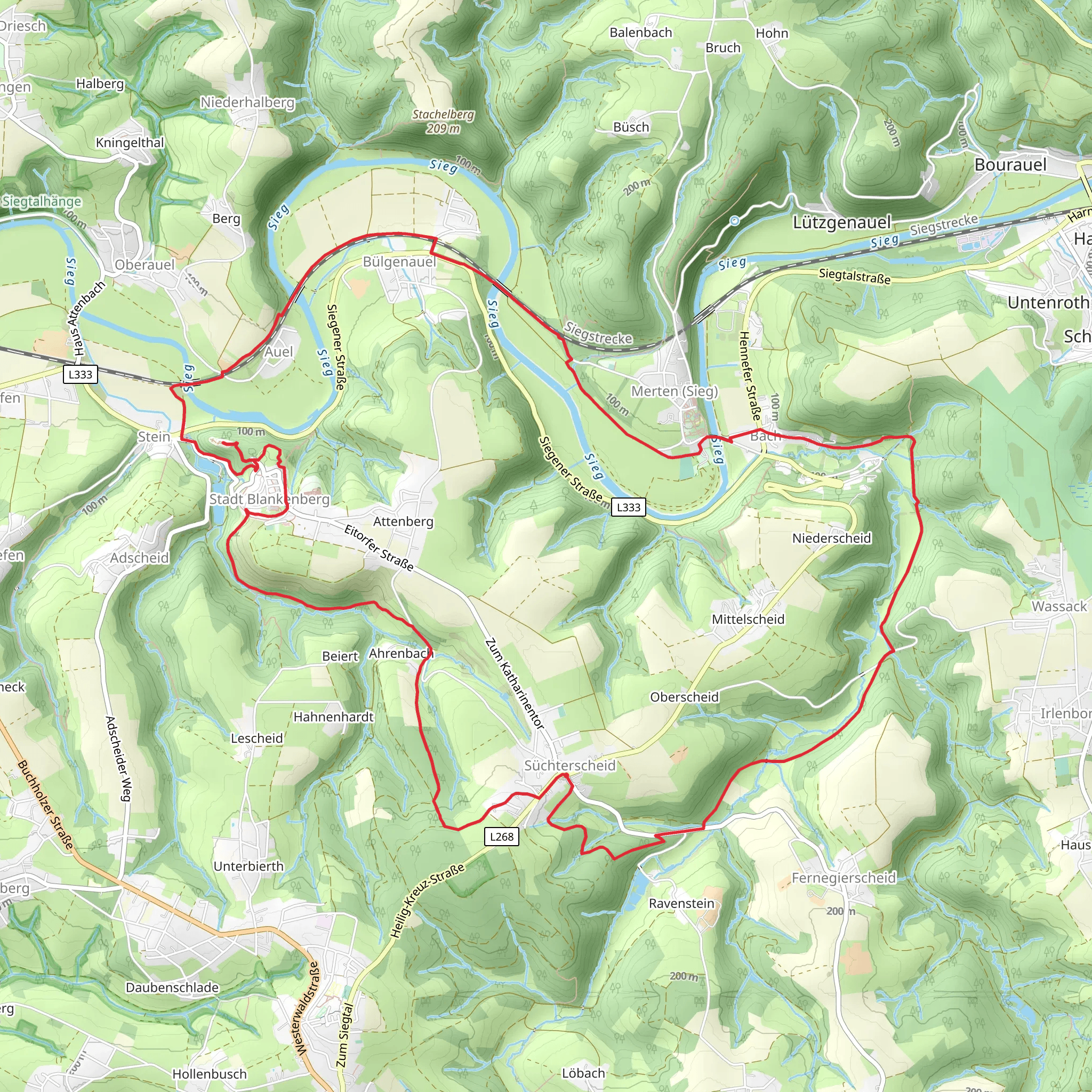 Suchterscheid and Burg Blankenberg Loop mobile static map