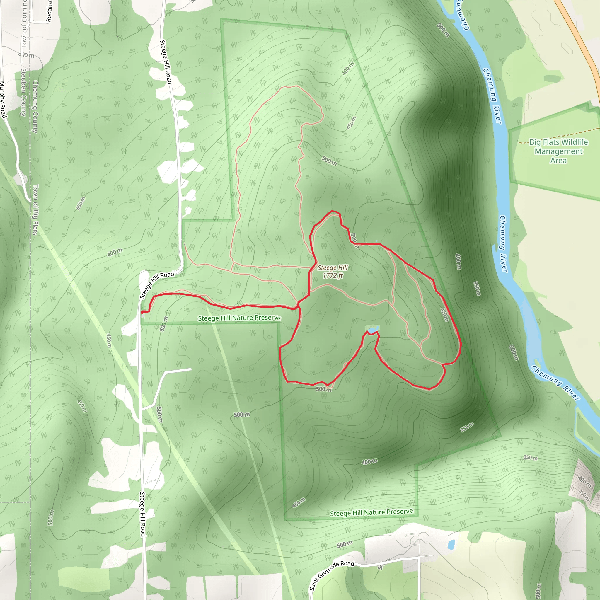 Steege Hill Loop Trail mobile static map