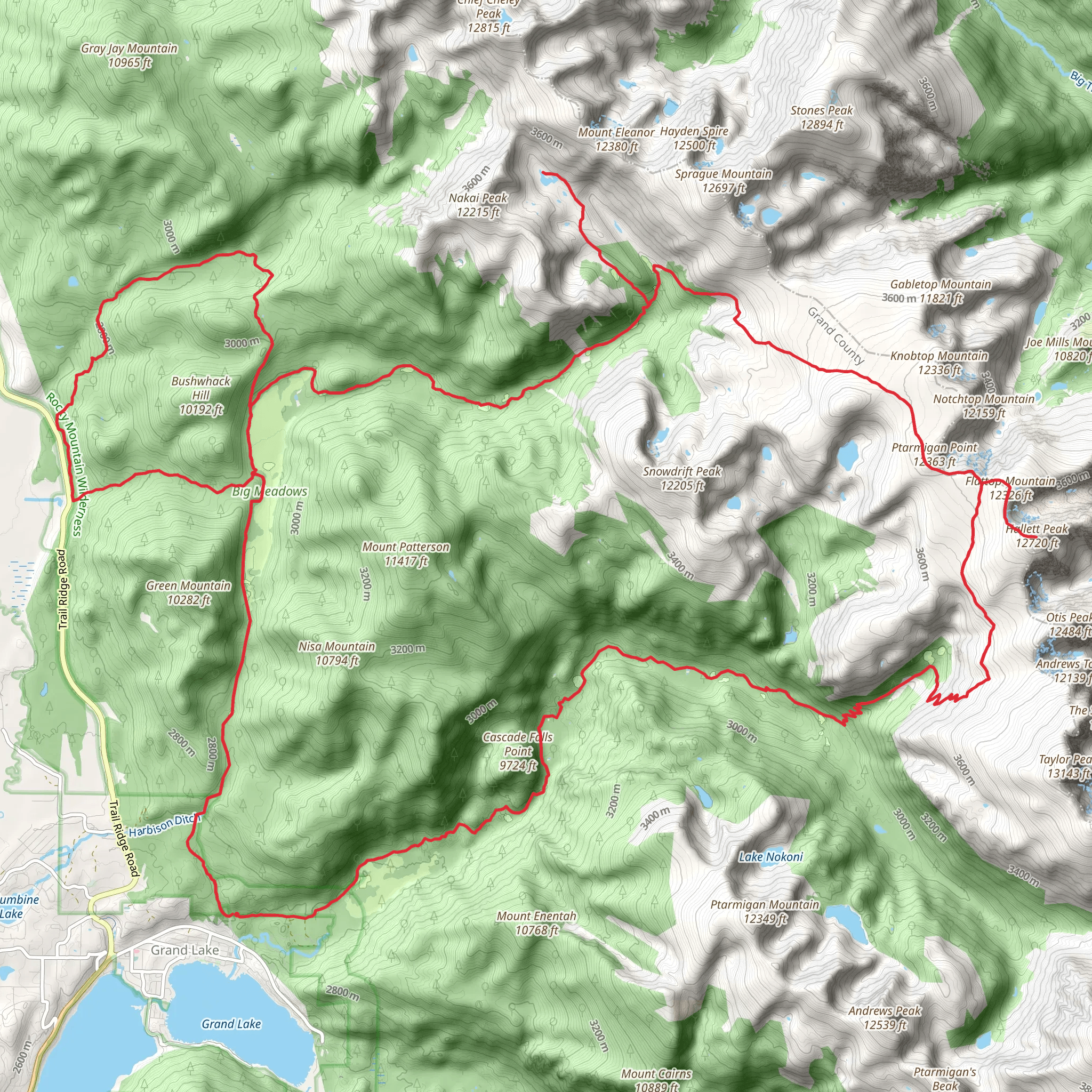 Rocky Mountain National Park - Continental Divide Loop mobile static map