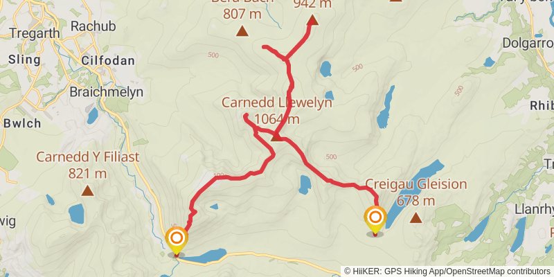 24 hours Loop from Capel Curig stage 4 Map