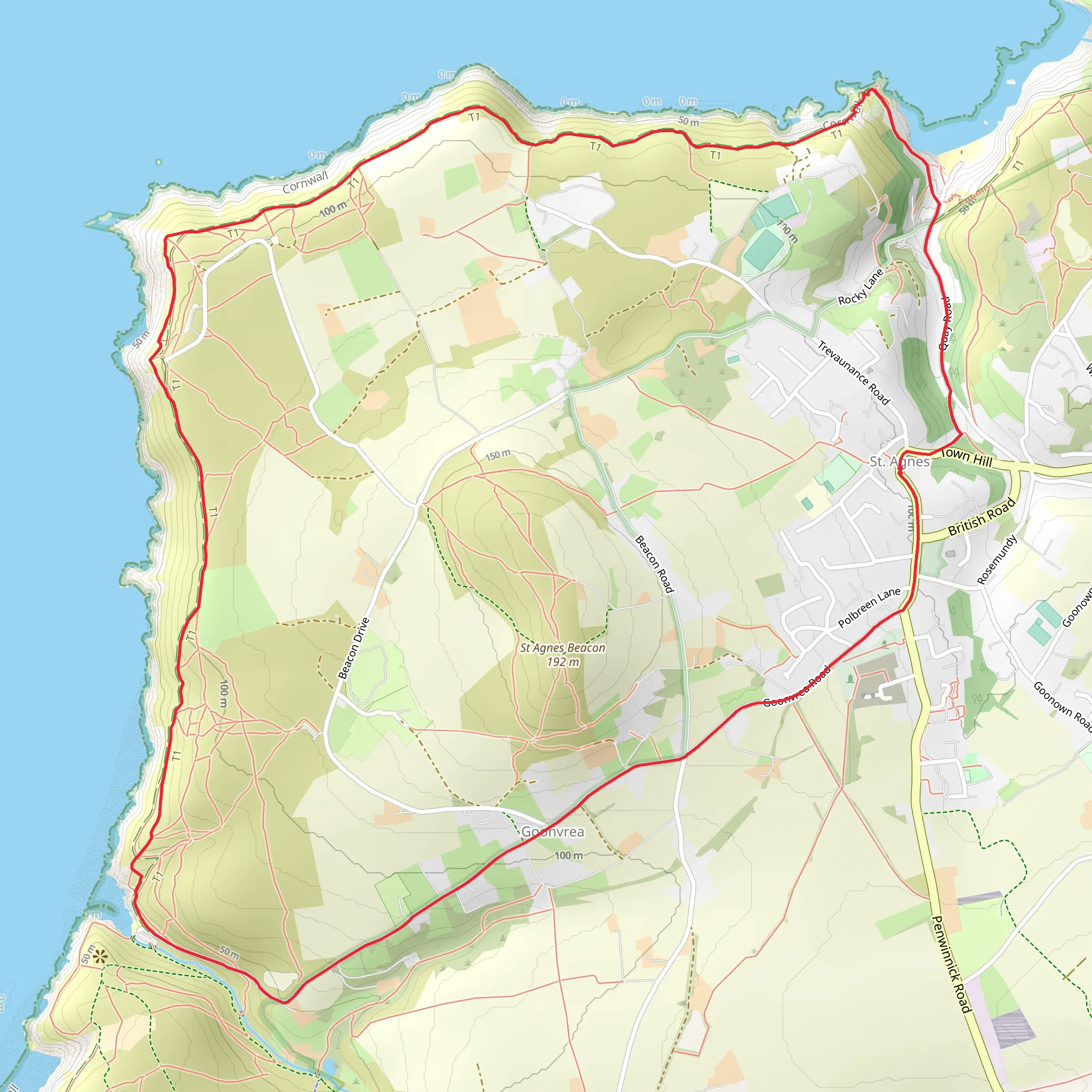 St Agnes Head Loop mobile static map