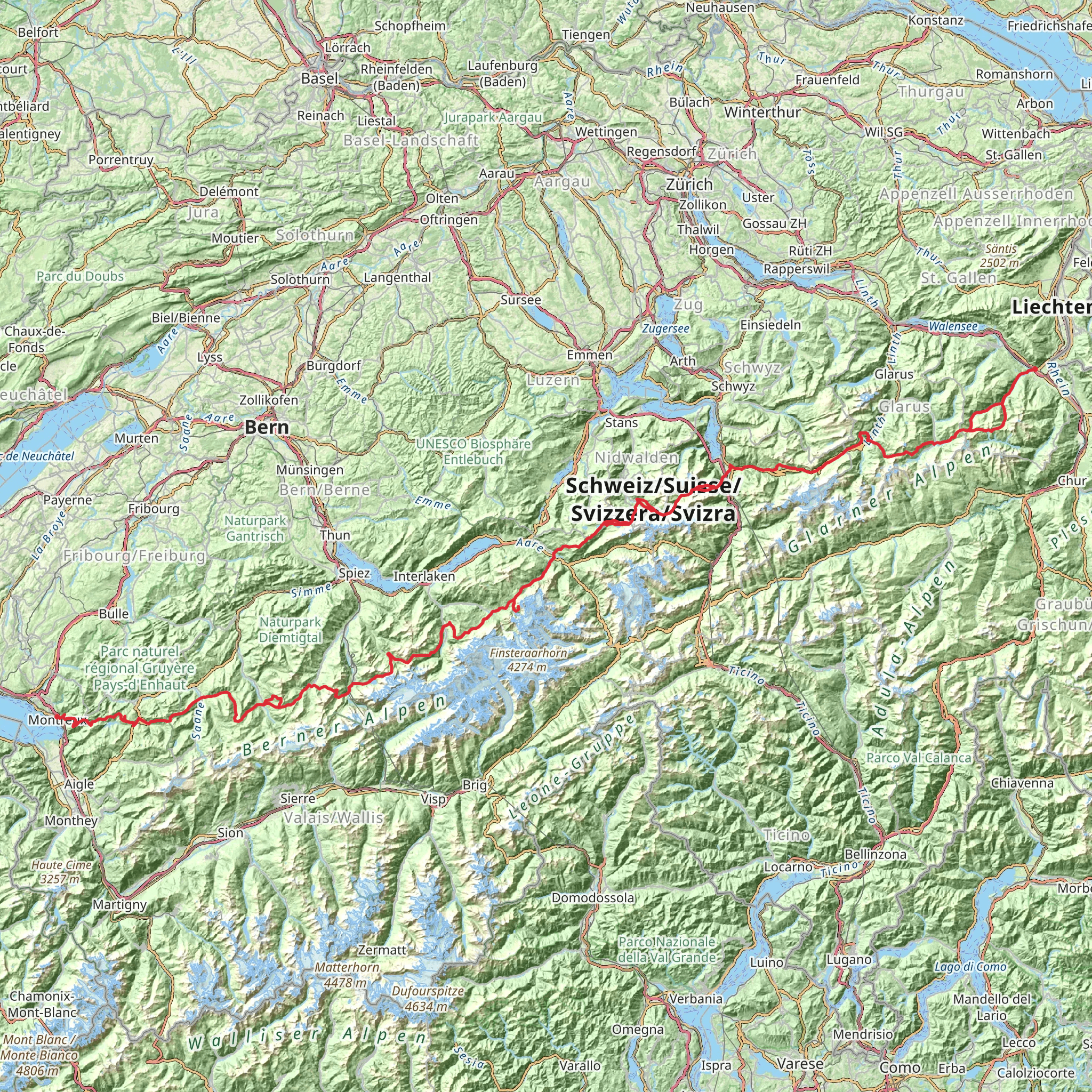 Alpine Pass Route mobile static map