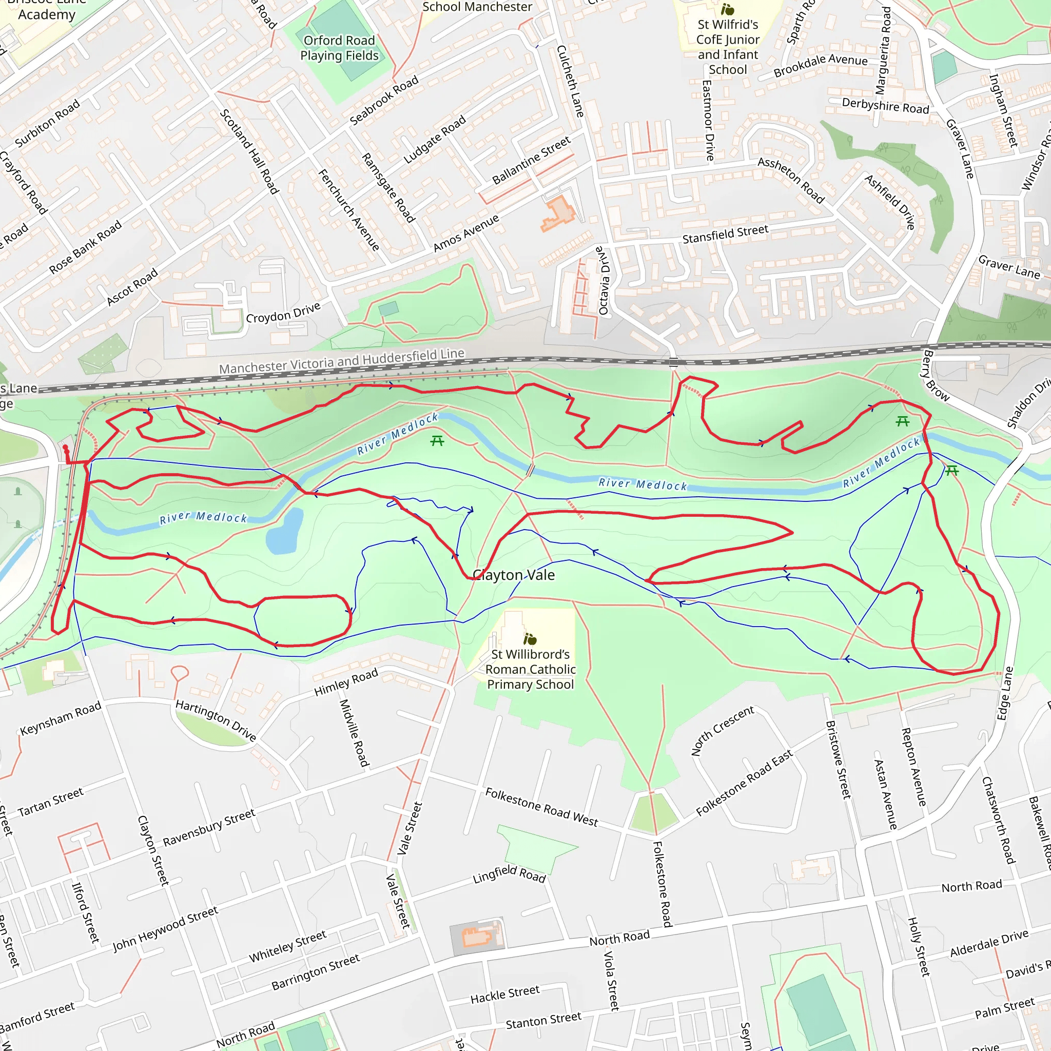 Clayton Vale Loop mobile static map