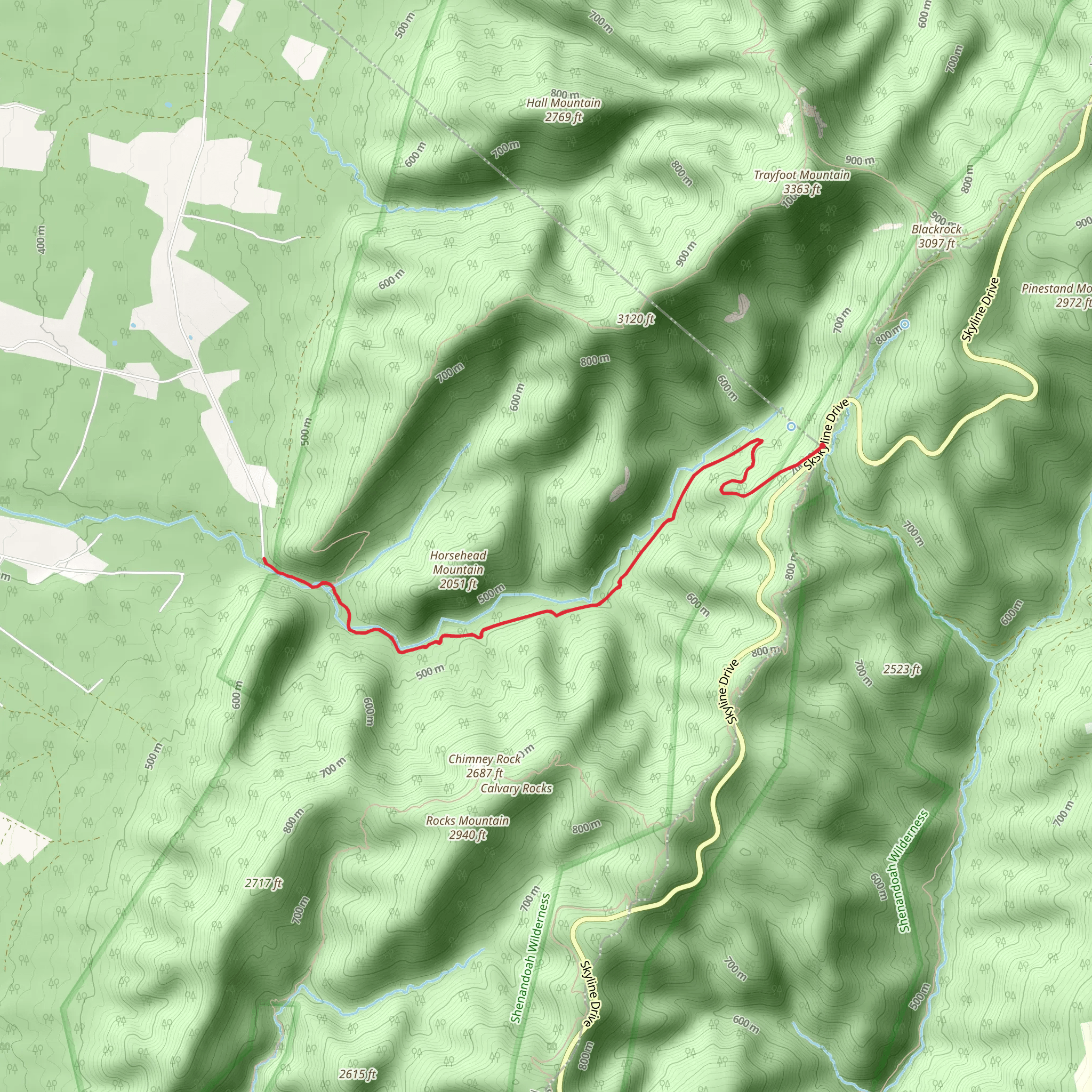 Paine Run Trail mobile static map