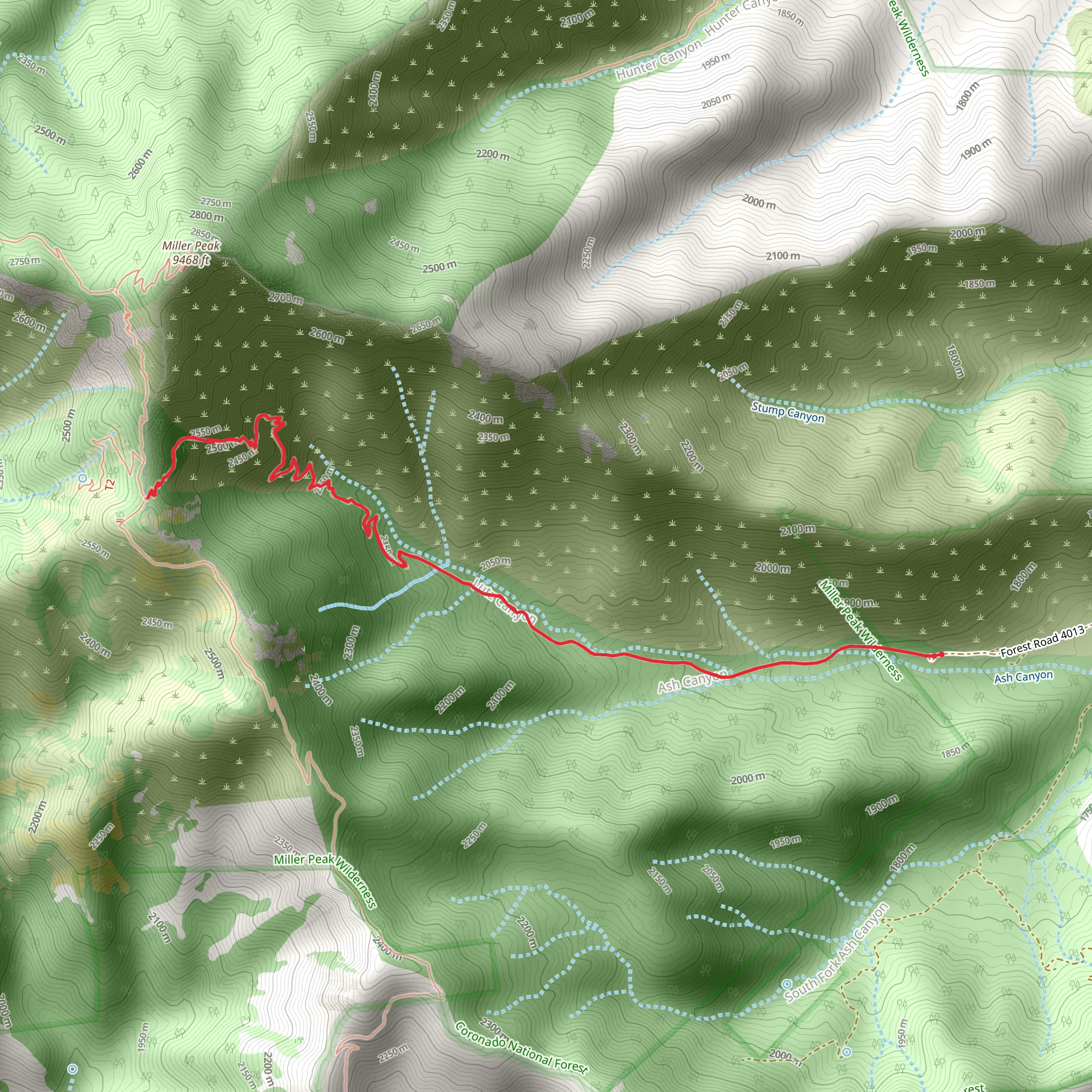 Lutz Canyon Trail mobile static map
