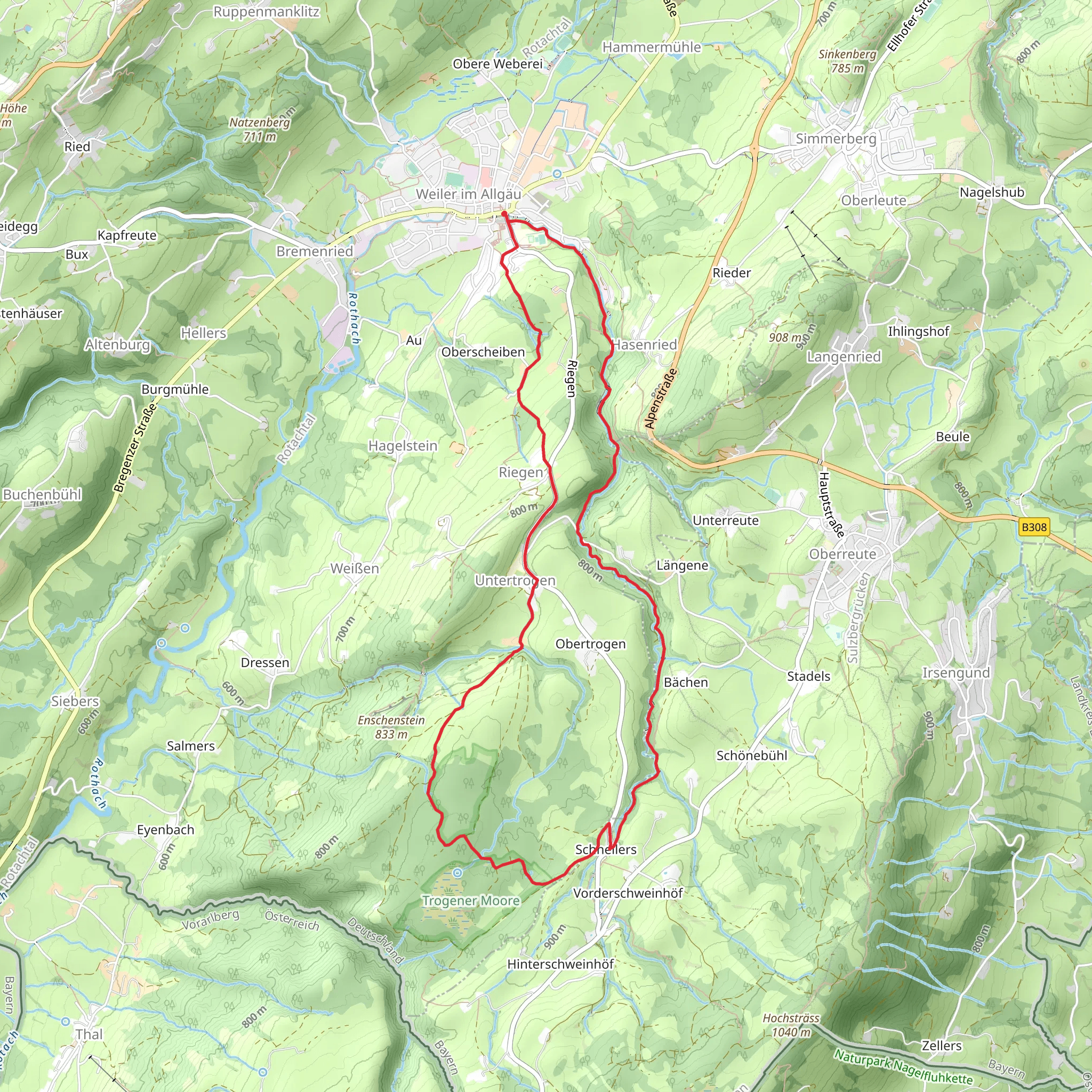Hausbachklamm and Wandertrilogie Loop mobile static map