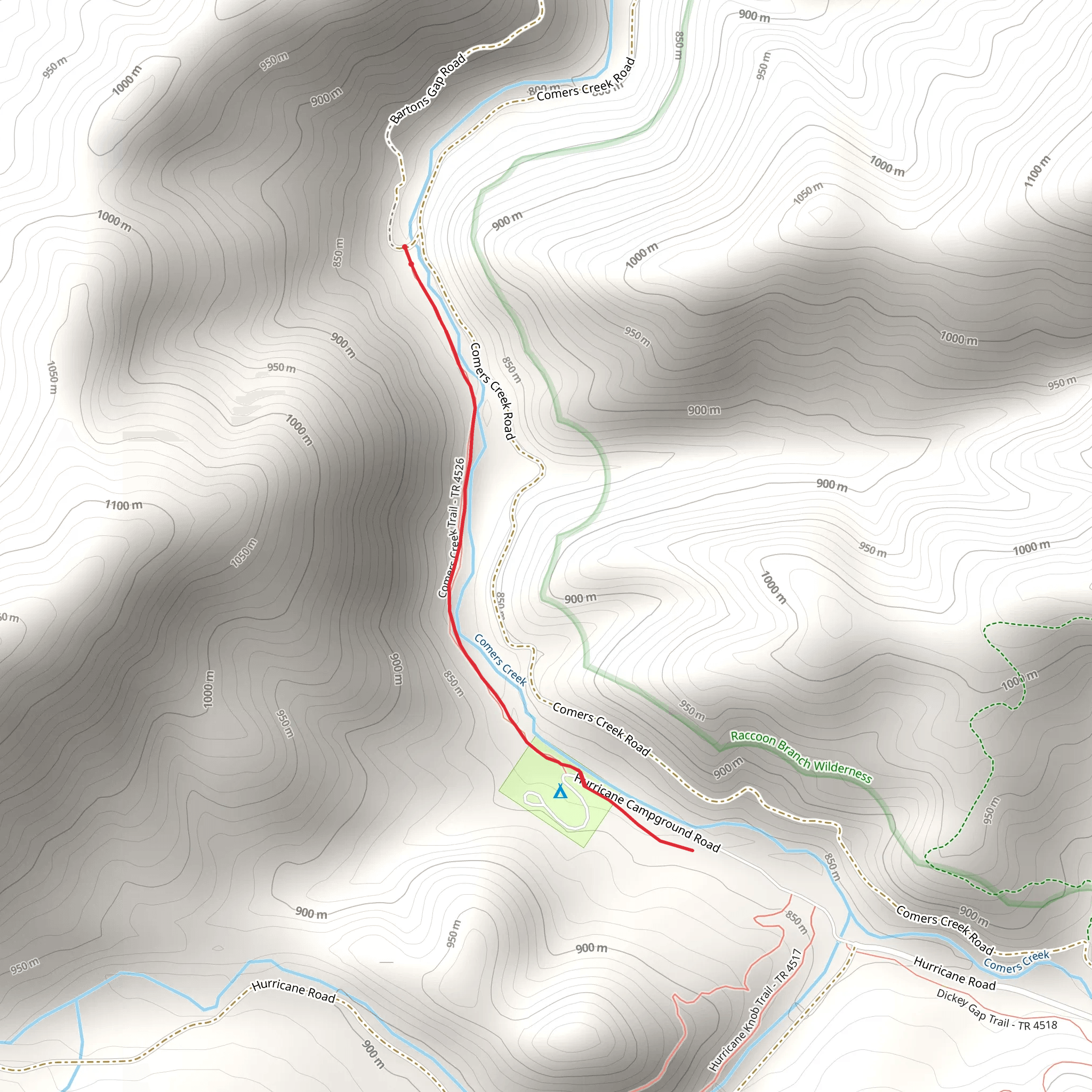 Comers Creek Trail mobile static map