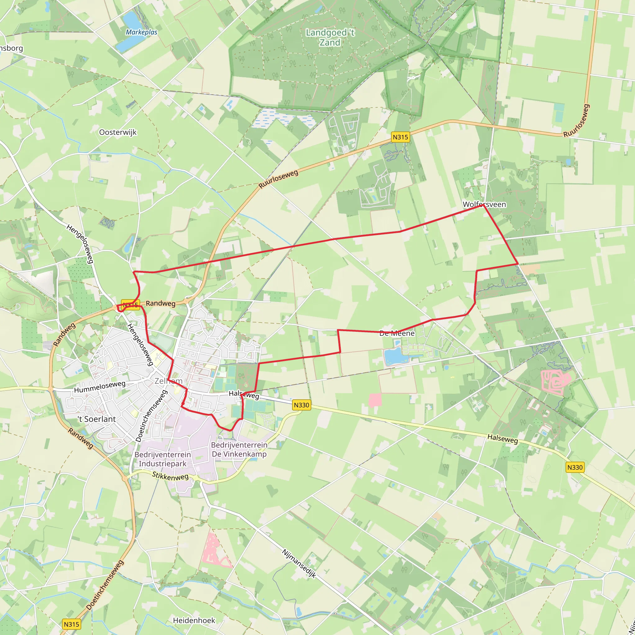 Het Pelikaanbos and Papenborg and Zelhemsche Mark Loop mobile static map