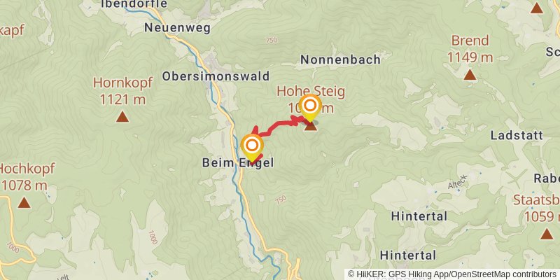 Zweitälersteig spur 1 Map