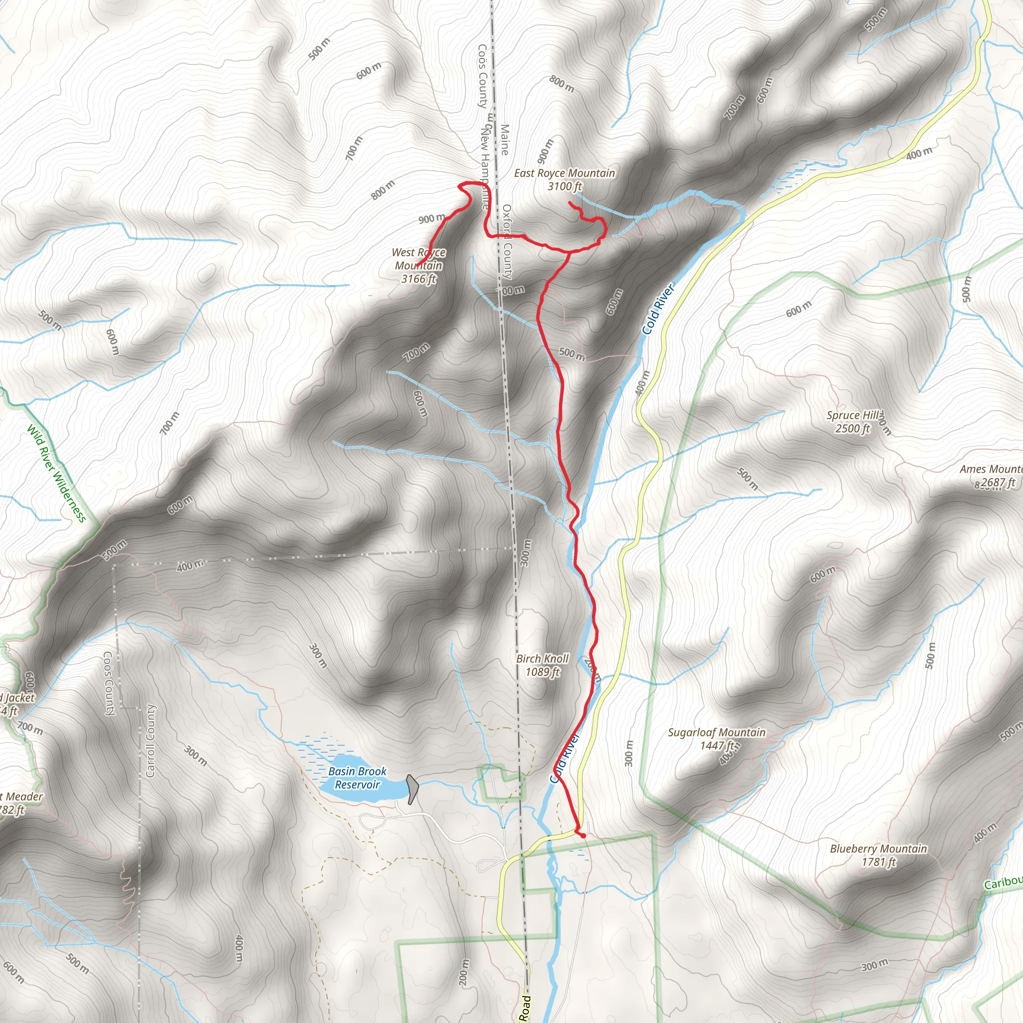 East Royce Mountain and West Royce Mountain Trail mobile static map