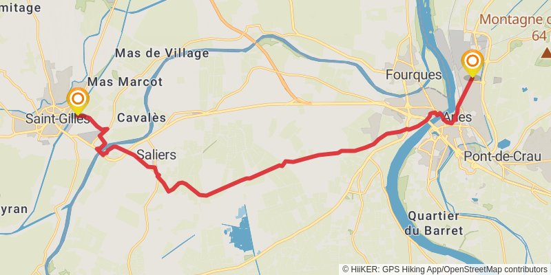 Camino Menton-Candanchu via Arles stage 22 Map