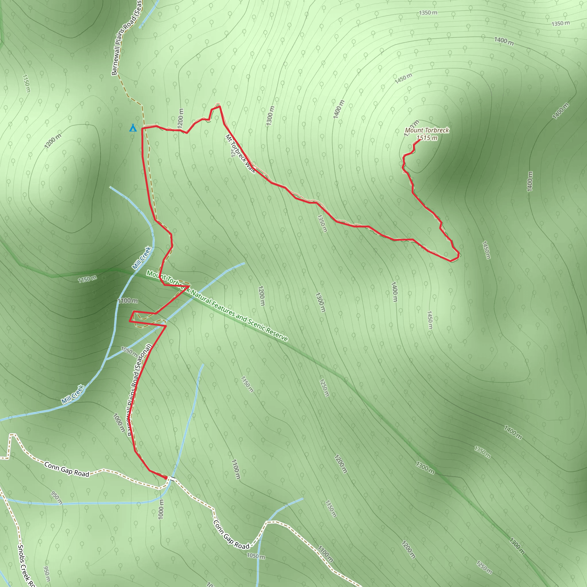 Mount Torbreck Trail mobile static map