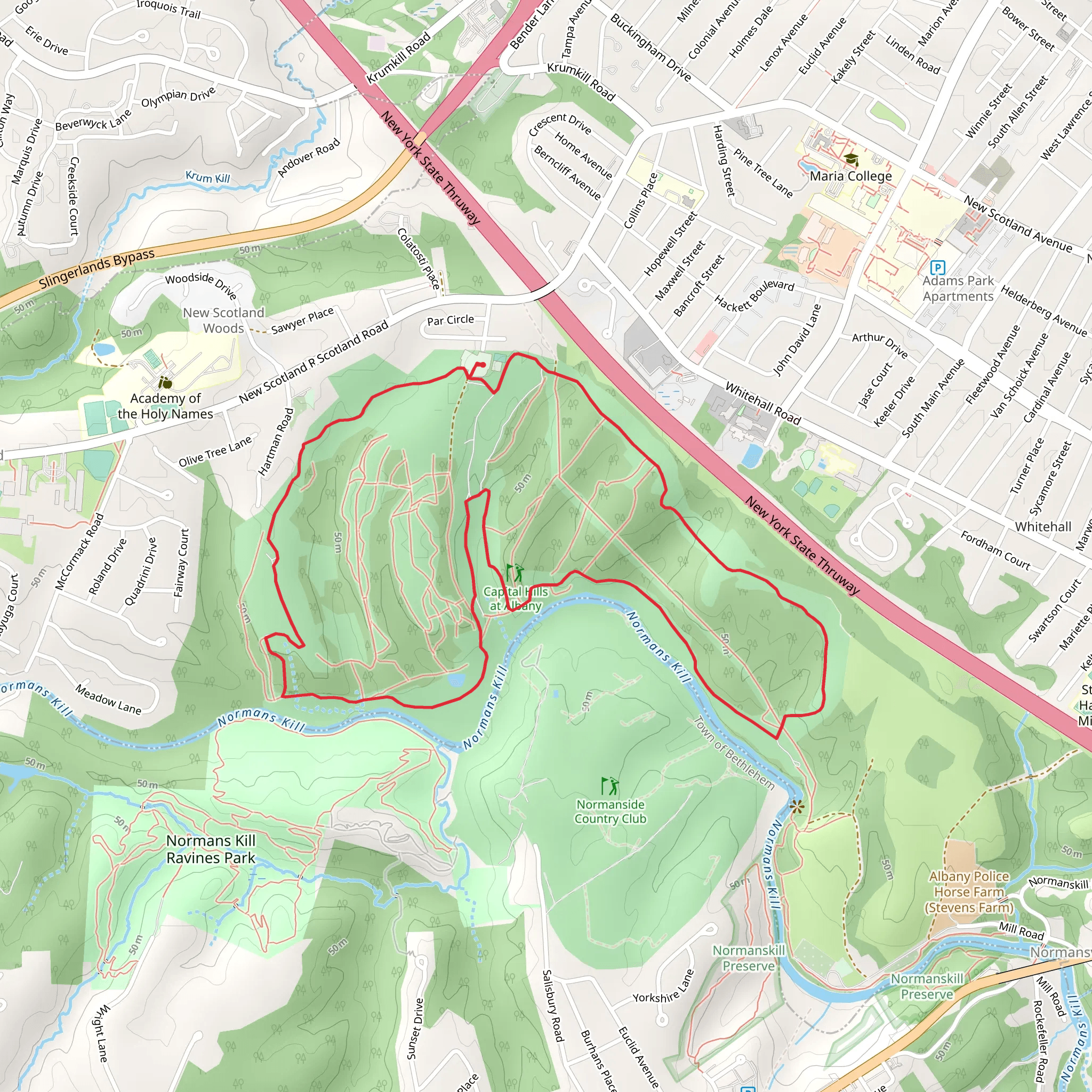 Normanskill Preserve Loop mobile static map