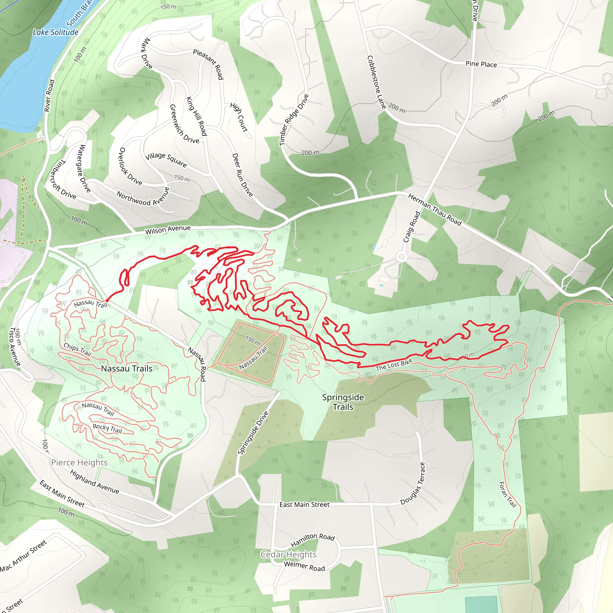 The Lost Bike Loop mobile static map