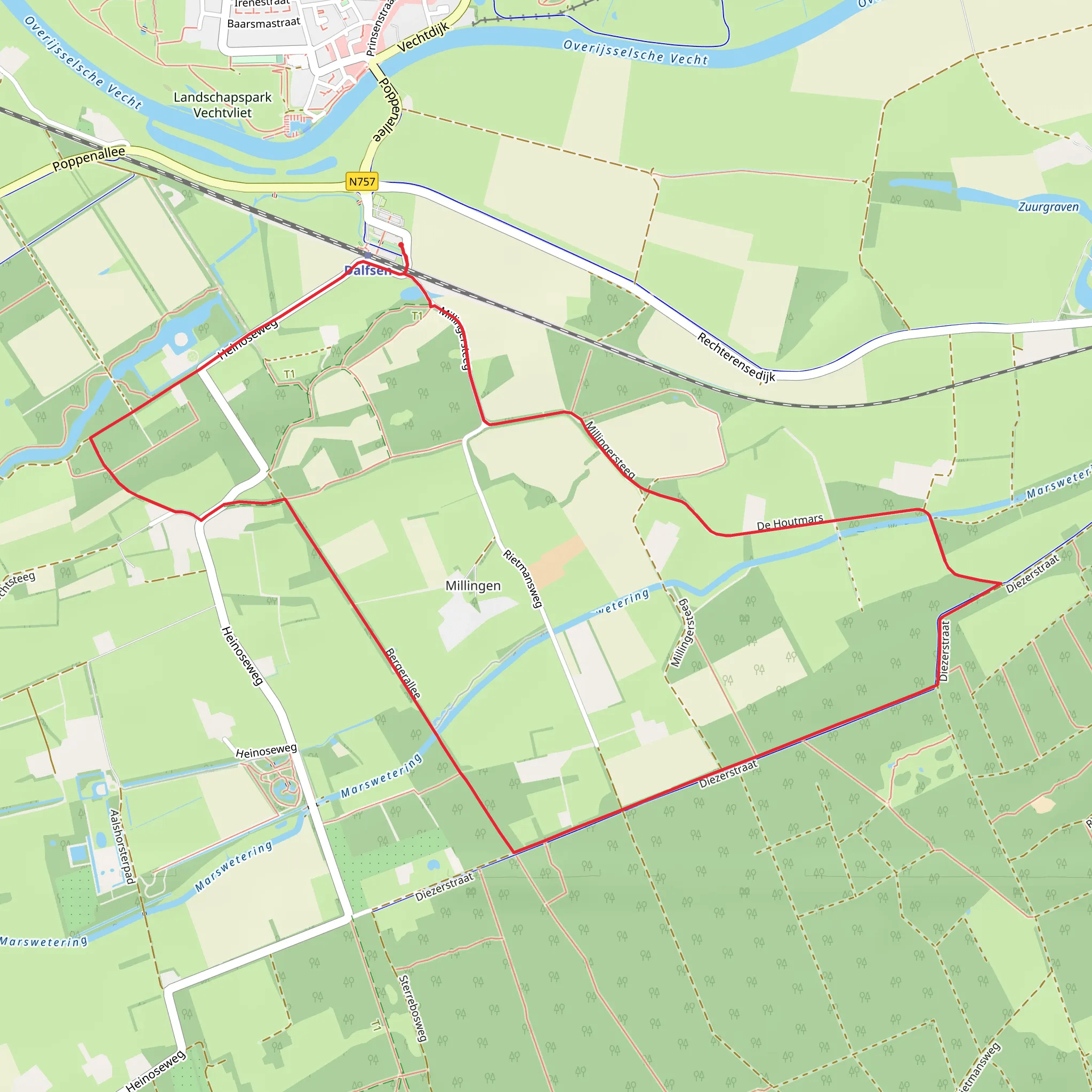 Maarten van Rossumpad and Diezerstraat Loop mobile static map