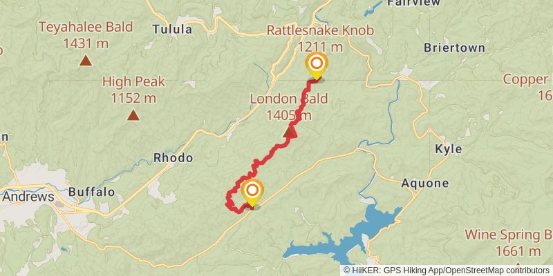 London Bald and Piercy Bald Trail stage 2 Map