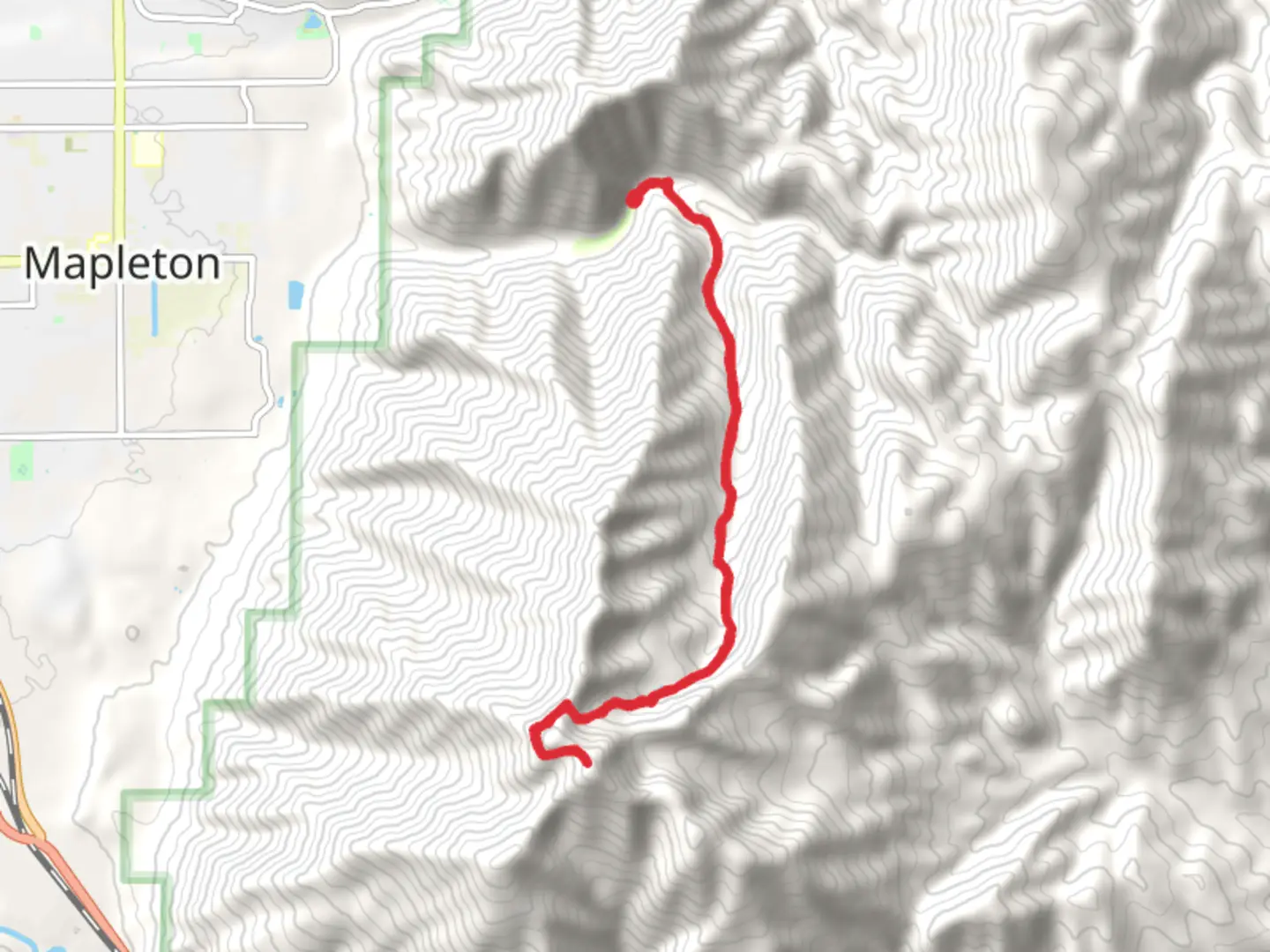 An image depicting the trail Spanish Fork Peak via Right Fork Maple Canyon Trail and its surrounding area.