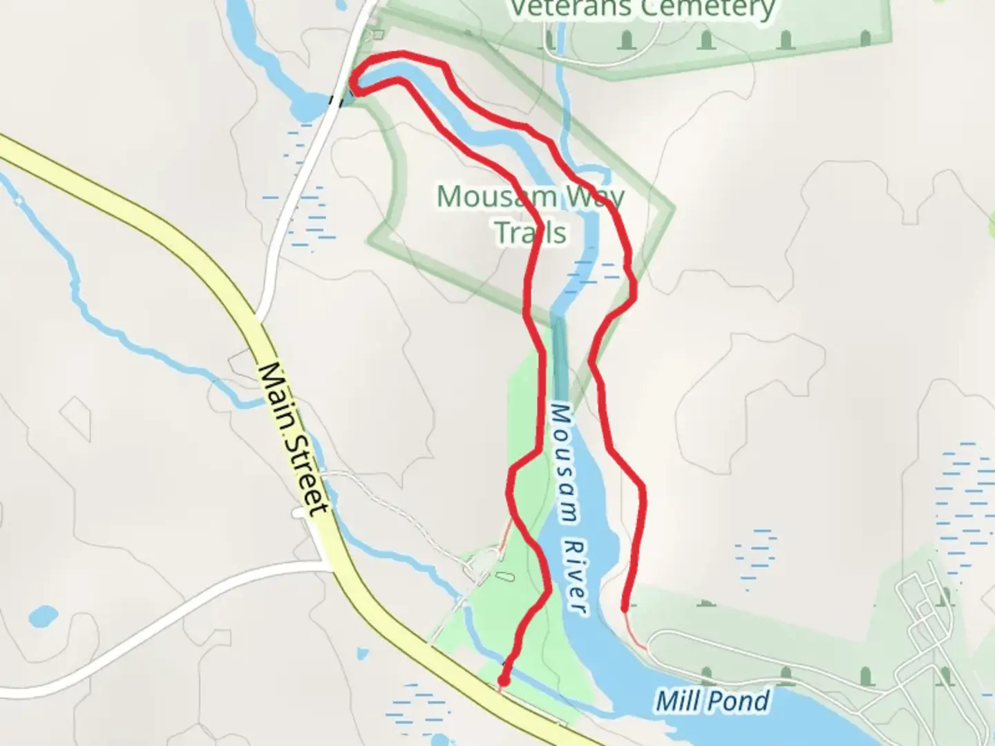 An image depicting the trail Mousam Road Mousam Way North Trail and its surrounding area.