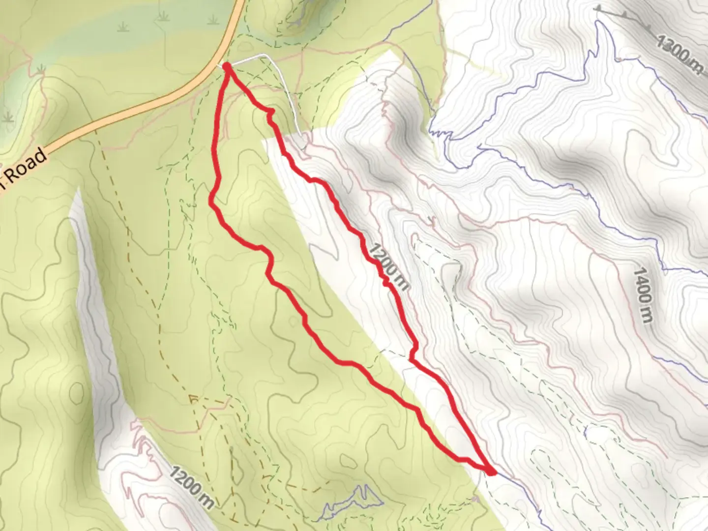 An image depicting the trail Bunny, Cat N the Hat and Rock Garden Loop and its surrounding area.