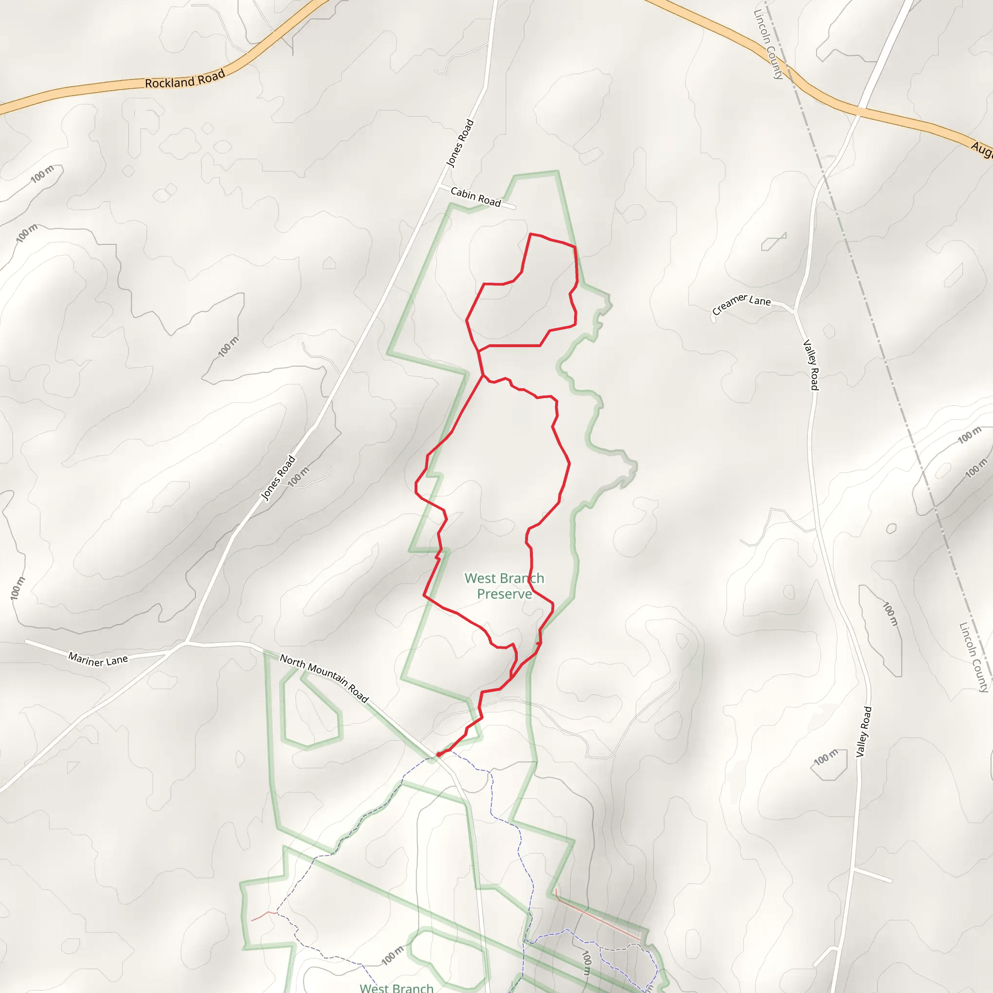 North Mountain Road Loop mobile static map