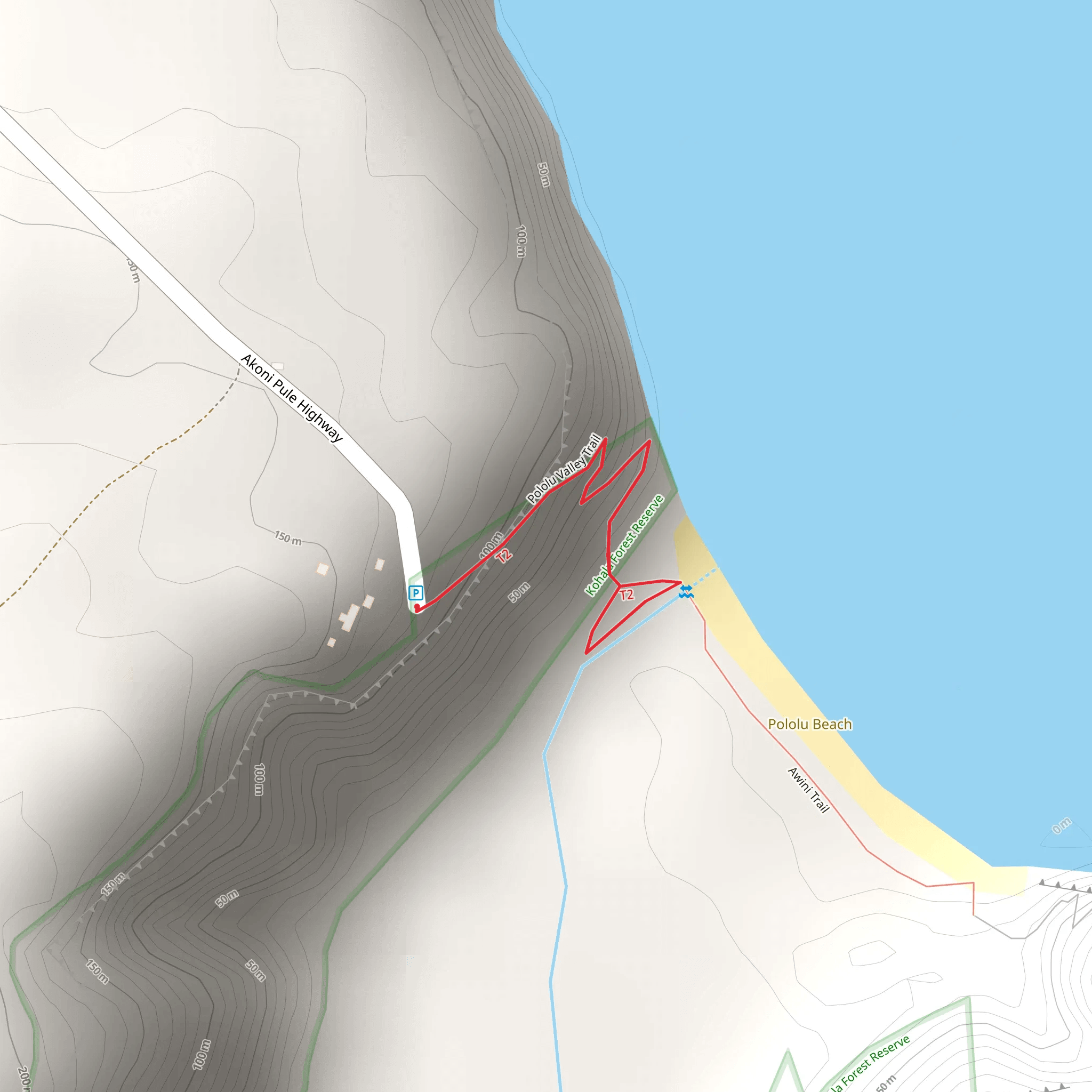 Akoni Pule Highway Trail mobile static map