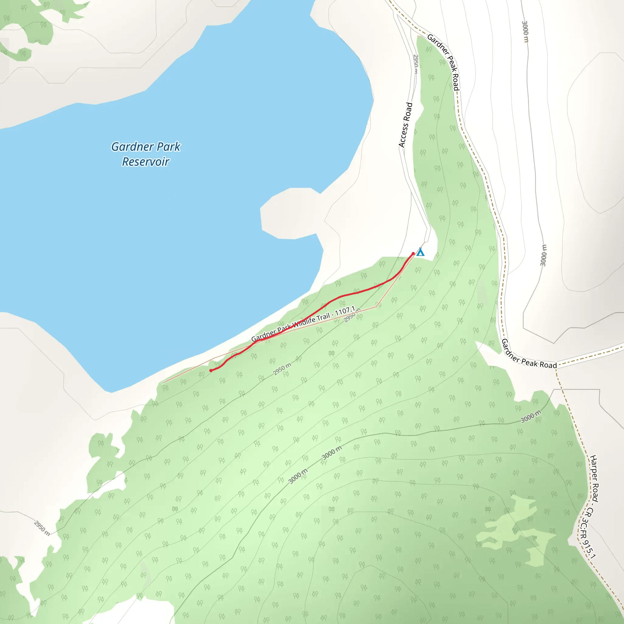 Gardner Park Reservoir Trail mobile static map