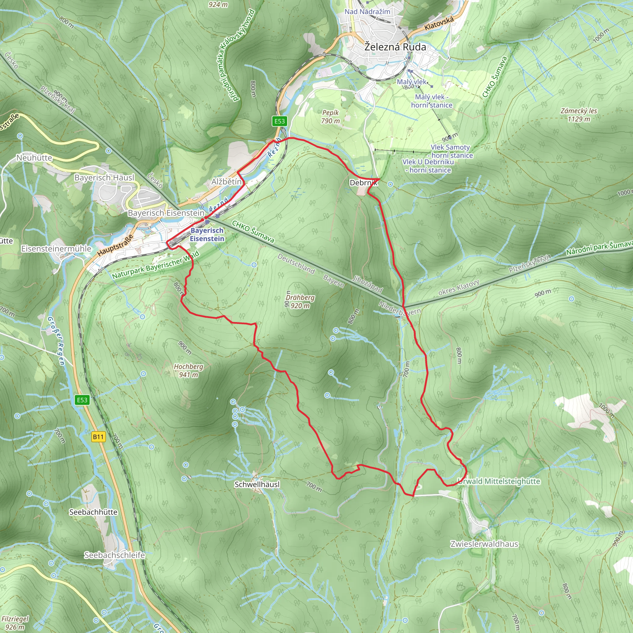 Hans Watzlik Hain via Hochbergstraße mobile static map