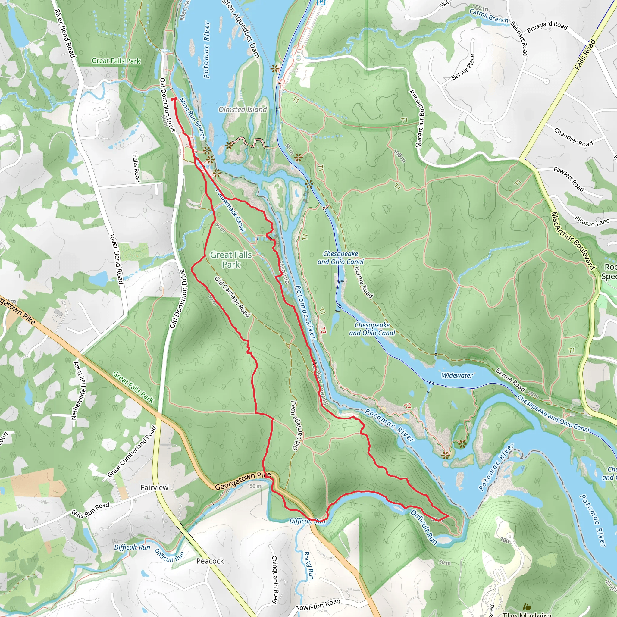 Potomac River and Swamp Trail Loop mobile static map