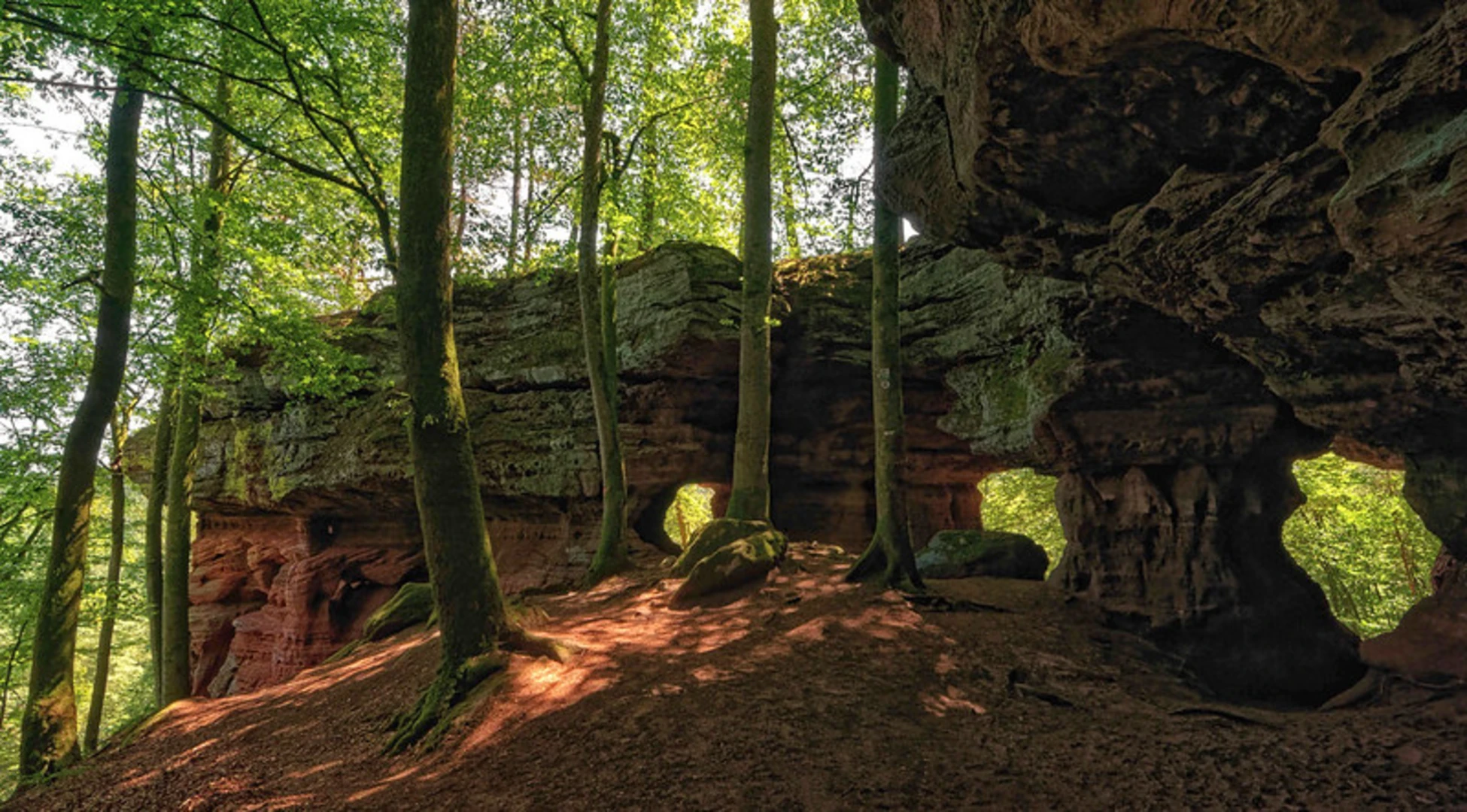 An image depicting the trail Hohler Felsen, Altschlossfelsen and Himmelsblick Loop via Altschlopfad and its surrounding area.