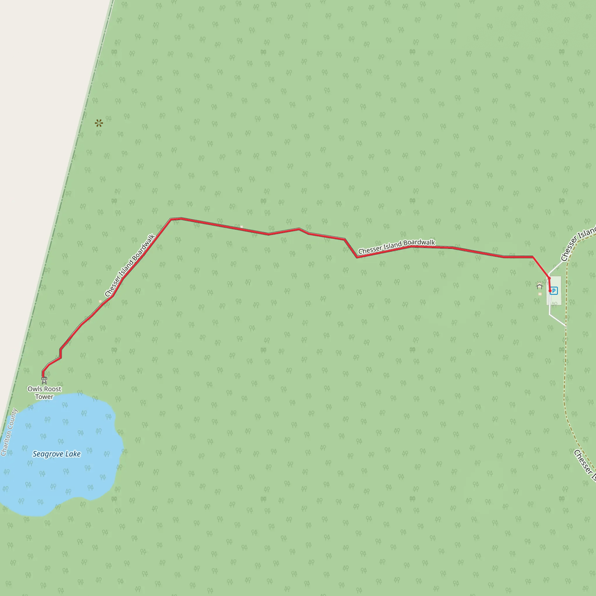 Seagrove Lake - Chesser Island Boardwalk mobile static map