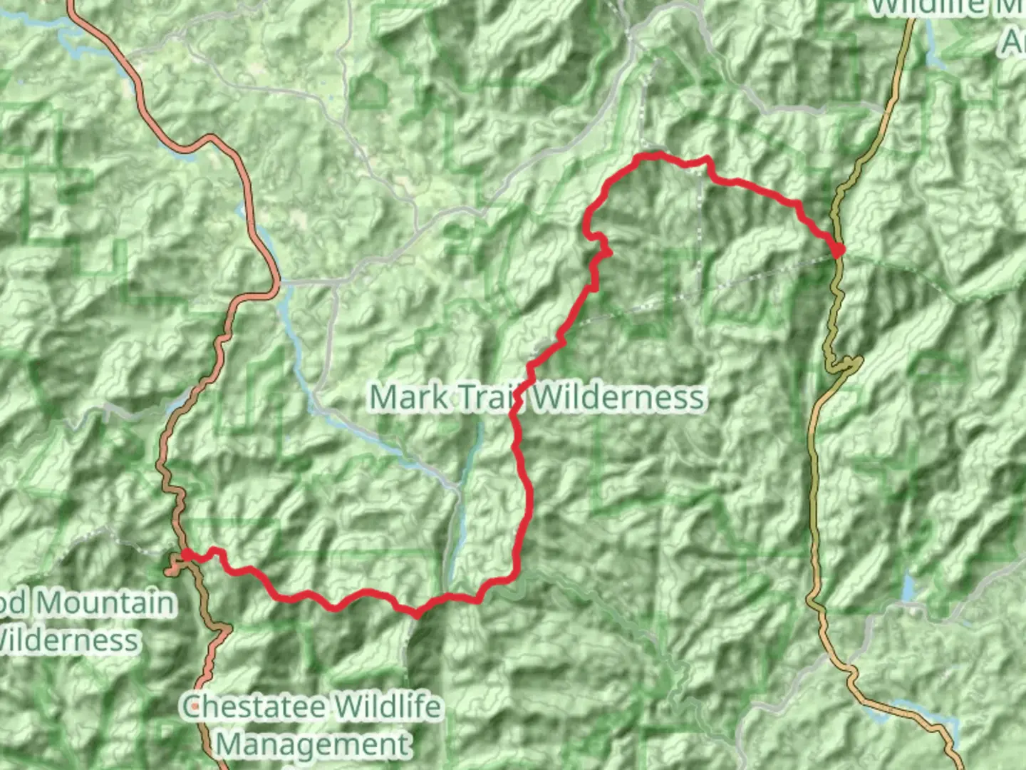 An image depicting the trail Rock Spring Top, Green Cliff Top and Blue Mountain via ADT and its surrounding area.