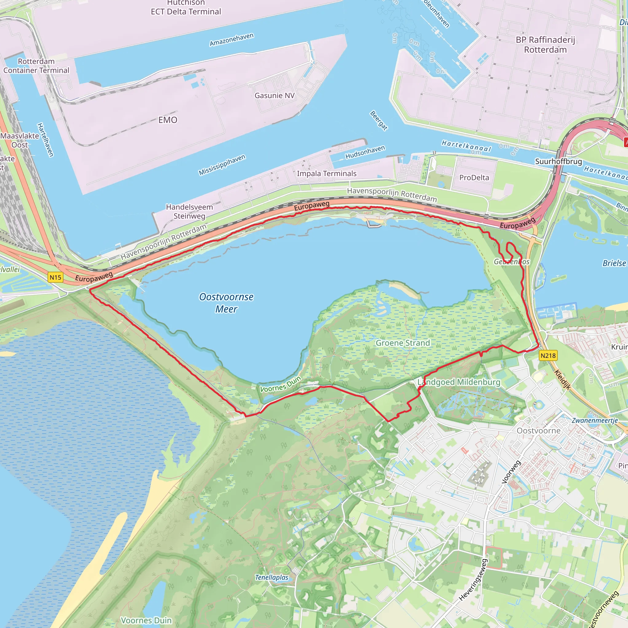 Oostvoornse Meer Loop mobile static map