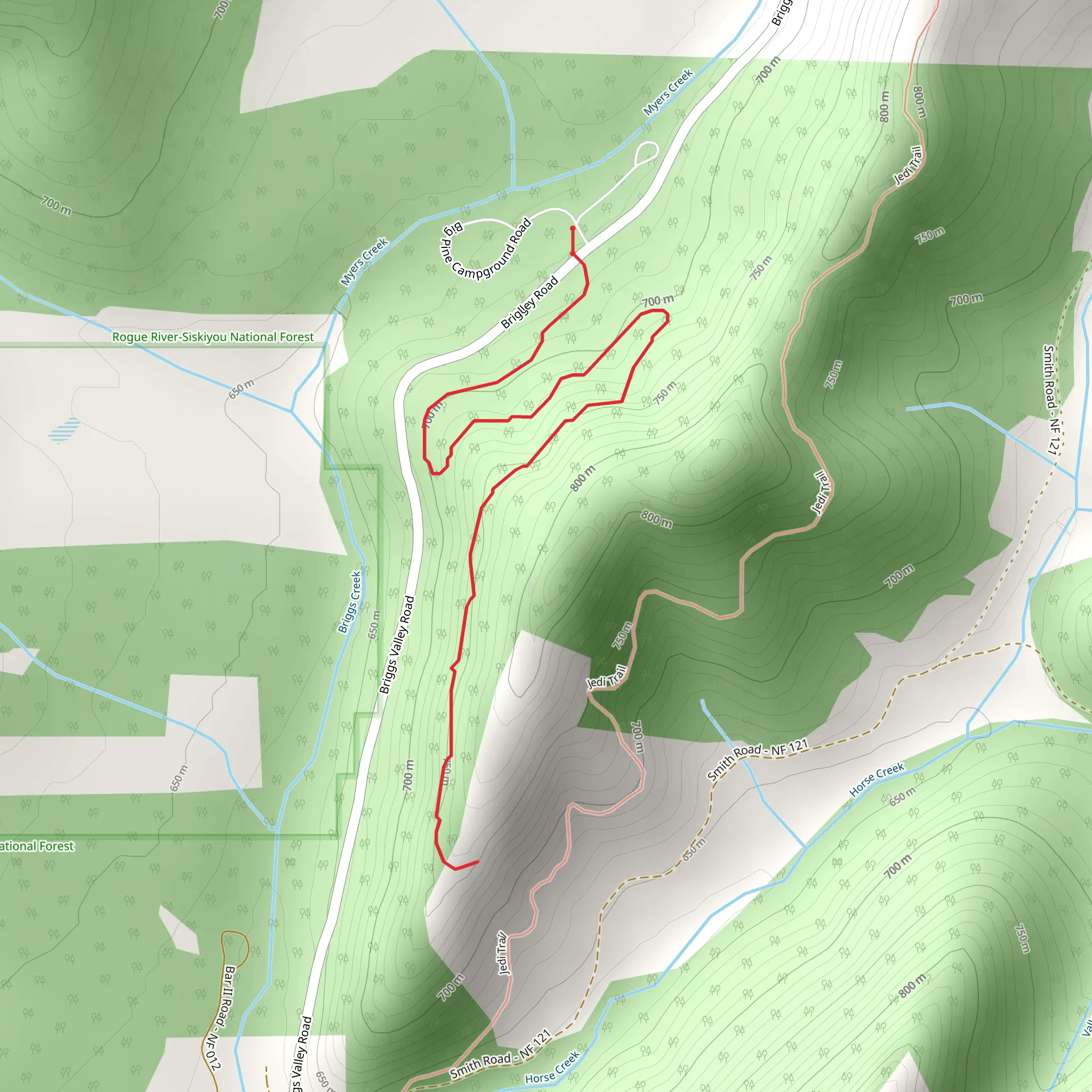 Big Pine Spur Trail mobile static map