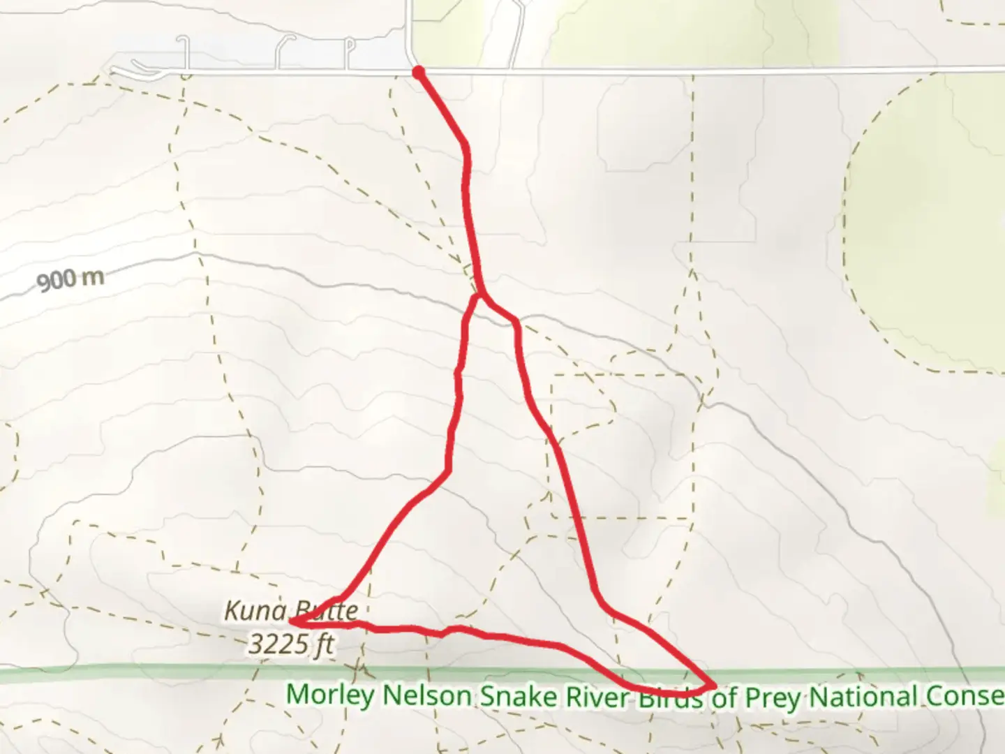 An image depicting the trail Kuna Butte Loop via Forrey Road and its surrounding area.