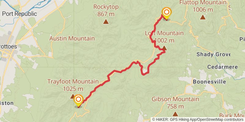 Appalachian Trail stage 92 Map
