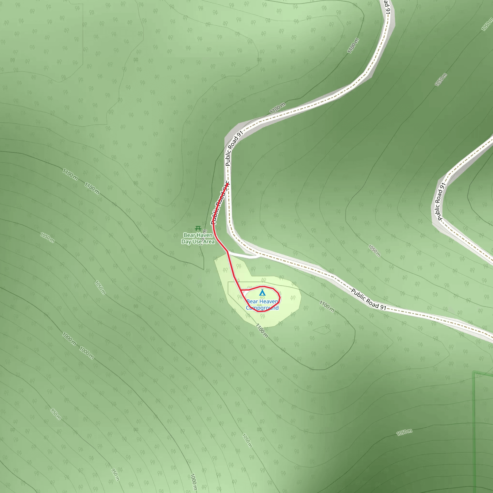 Bear Heaven Campground mobile static map