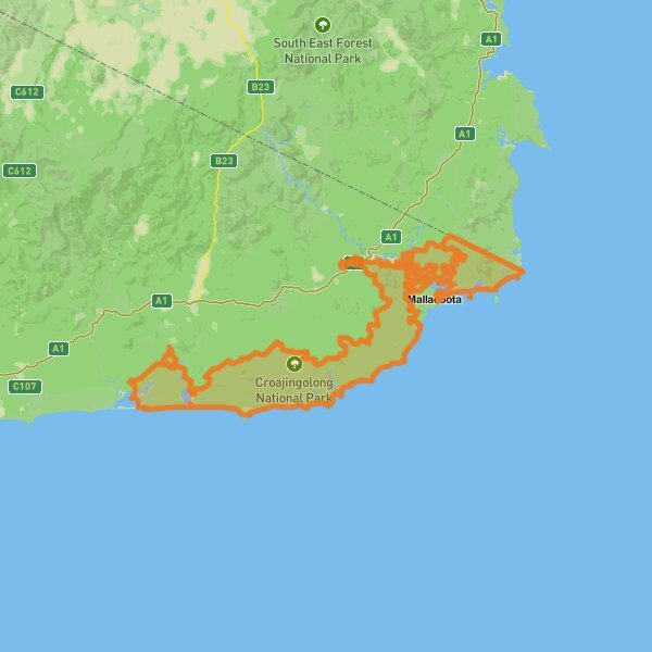 Croajingolong National Park mobile static map