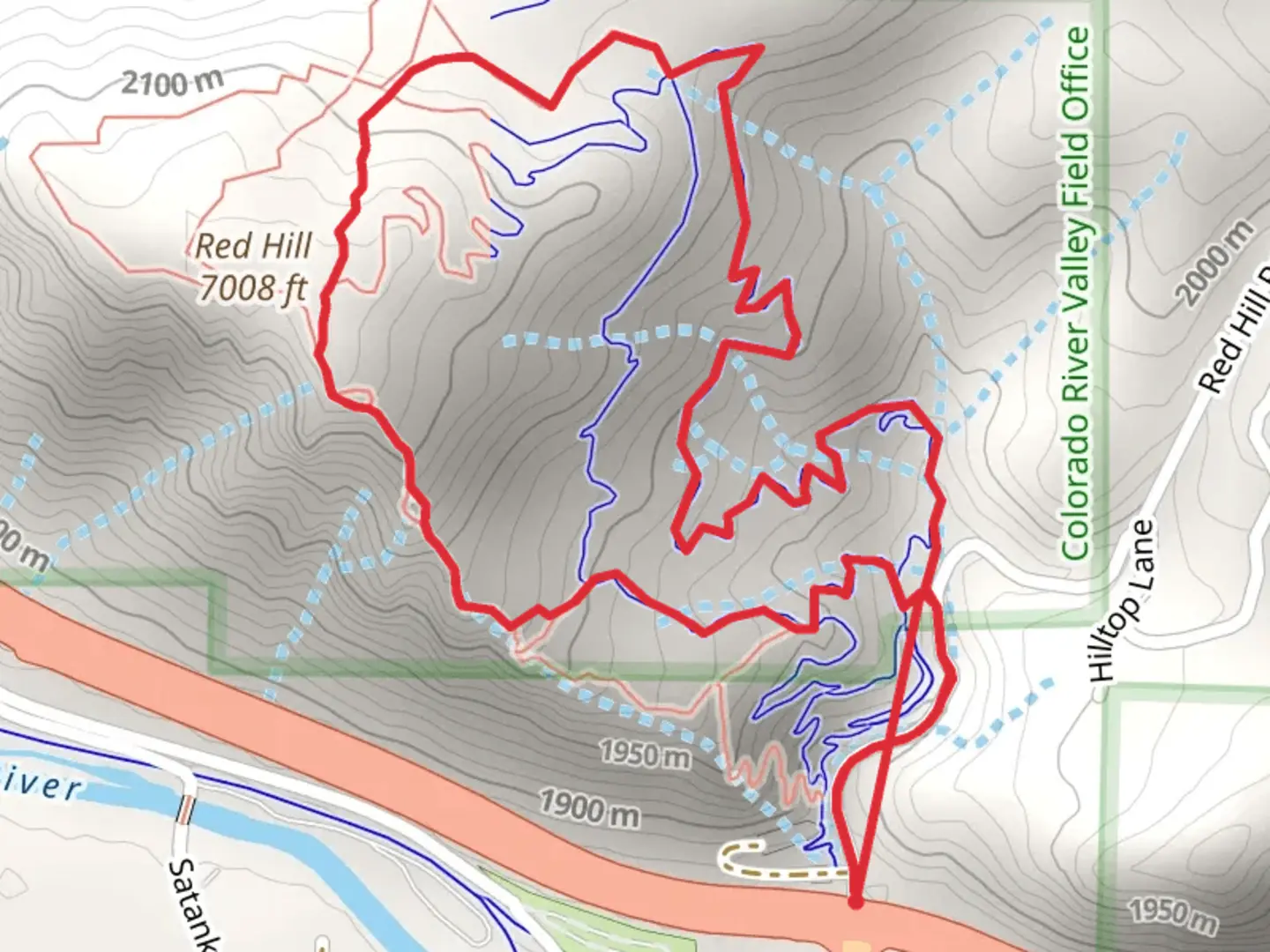 An image depicting the trail Three Gulch and Blue Ribbon Loop and its surrounding area.