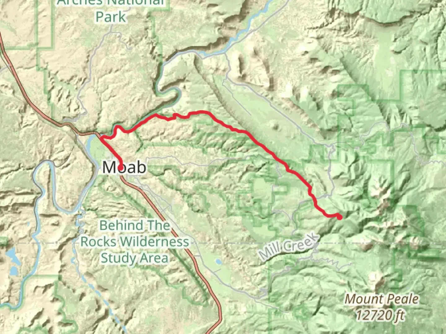 An image depicting the trail Hazard County Trail, ADT and Colorado River Walk and its surrounding area.