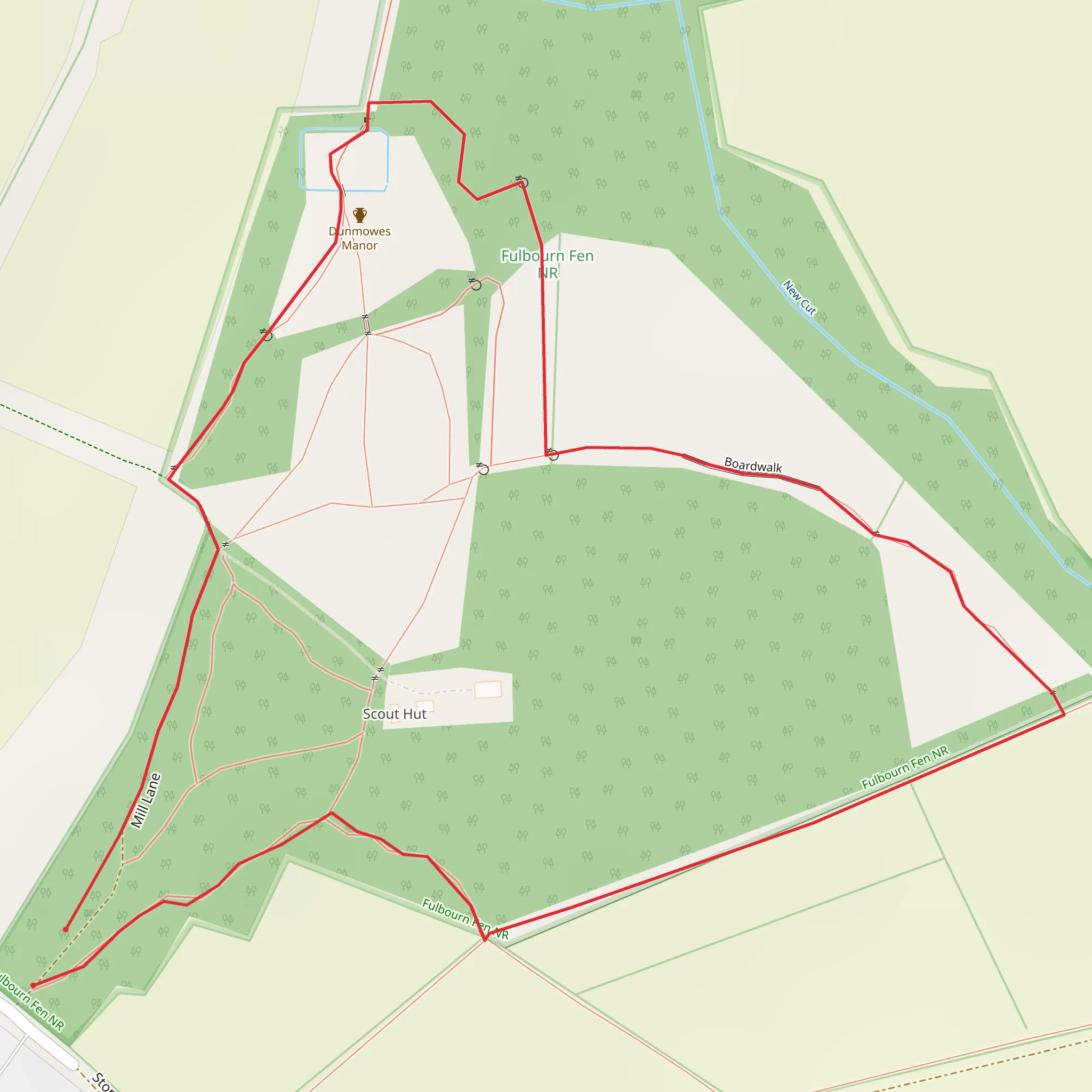 Fulbourn Fen National Reserve Loop mobile static map