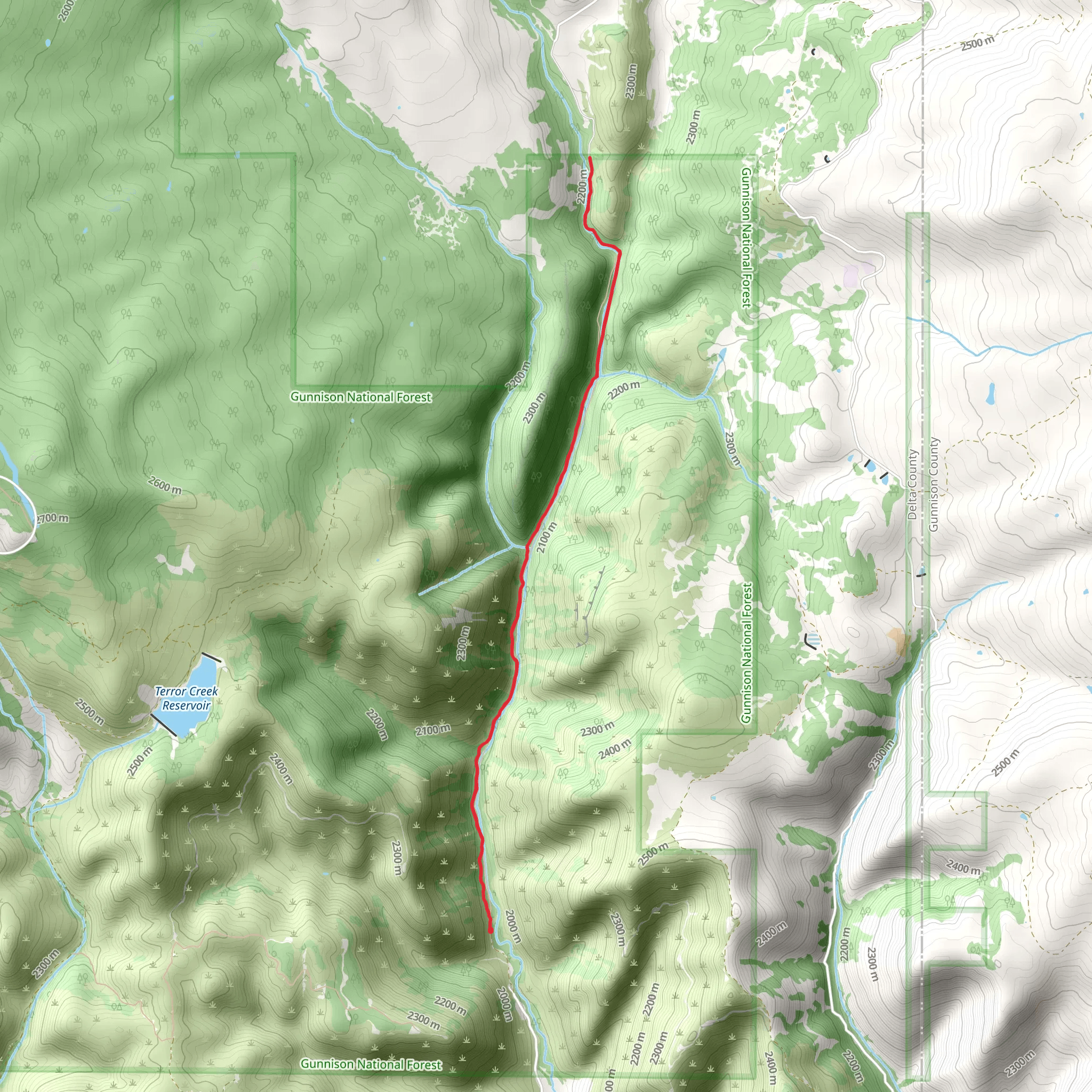 Hubbard Canyon Trail mobile static map