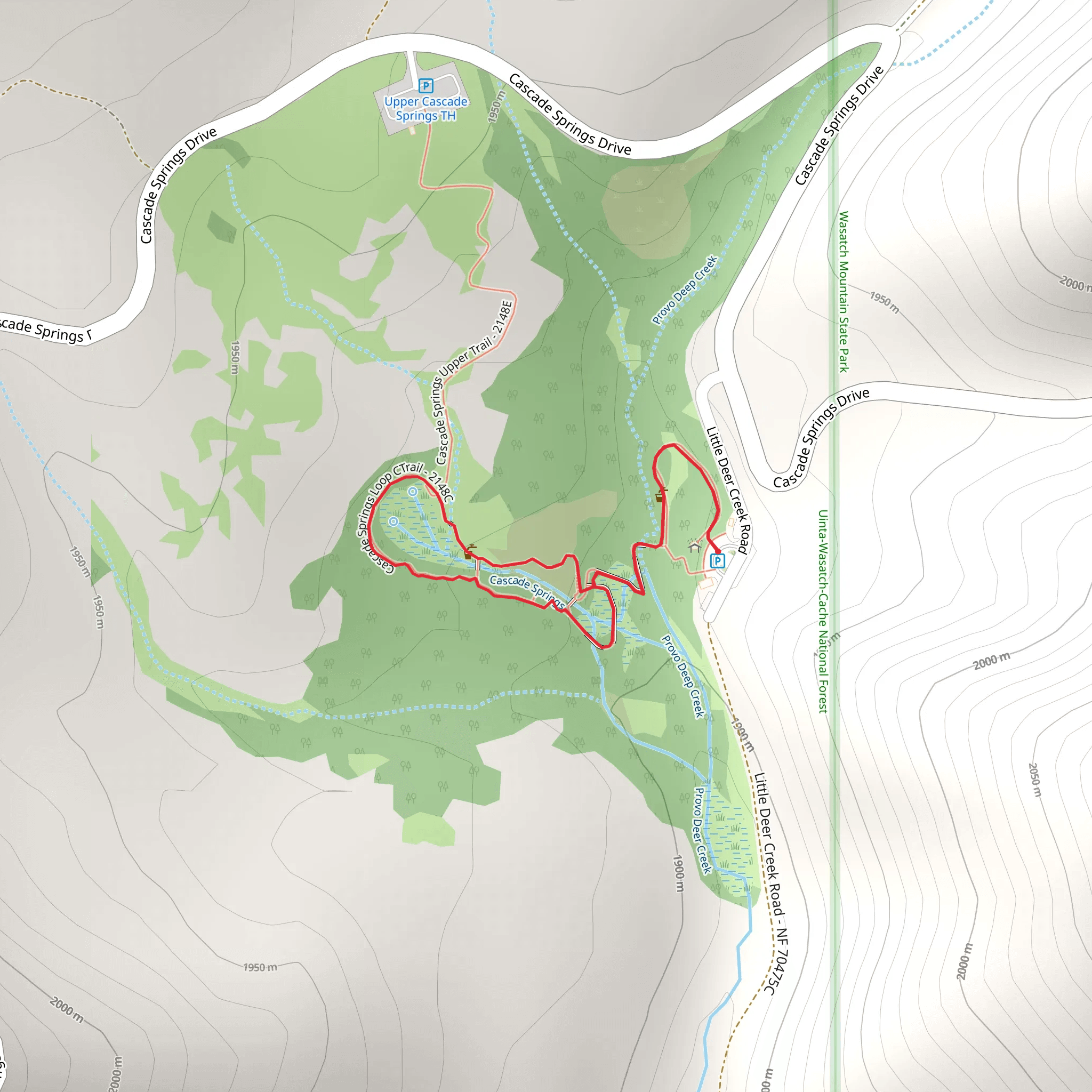 Cascade Springs Loop Trail mobile static map