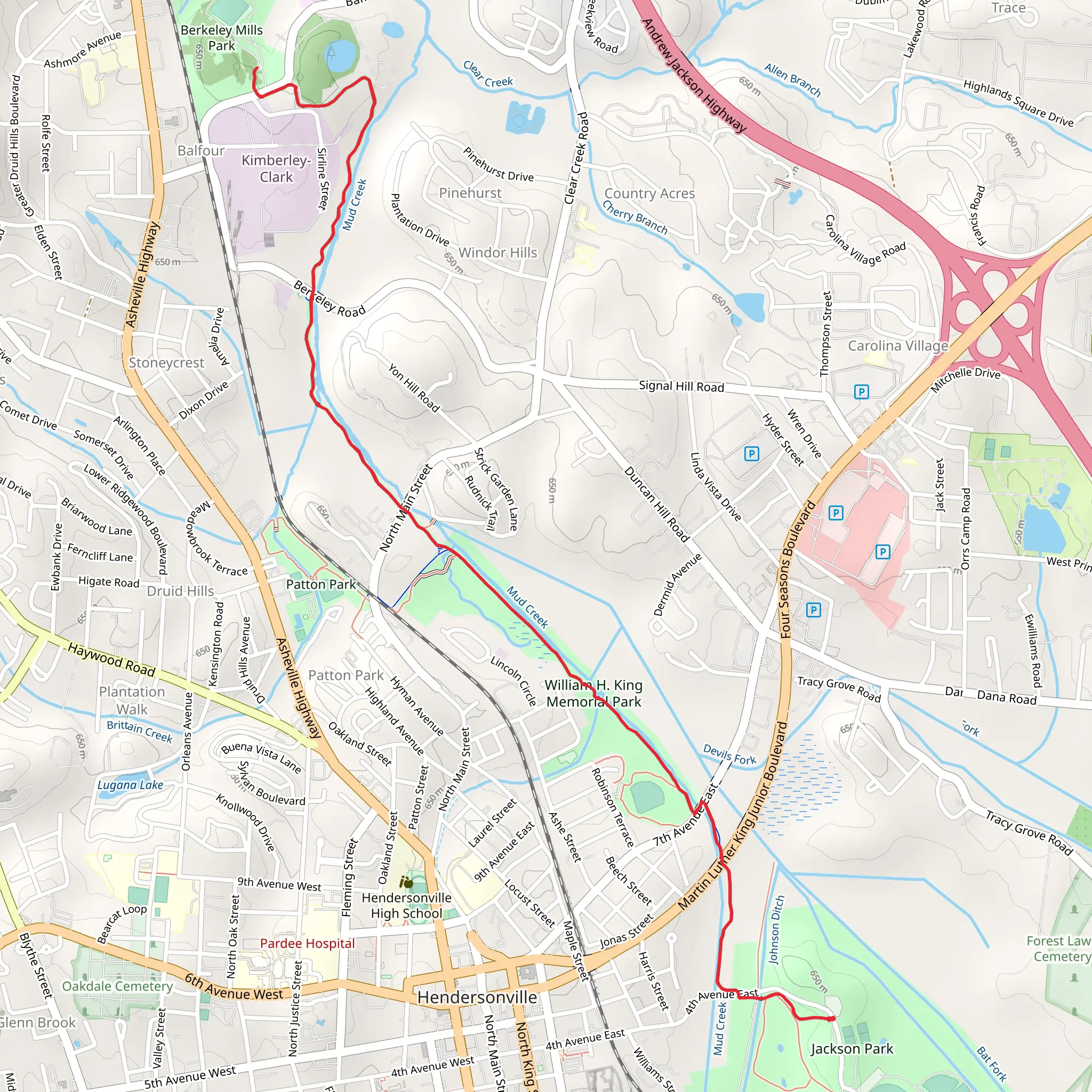 Oklawaha Greenway mobile static map