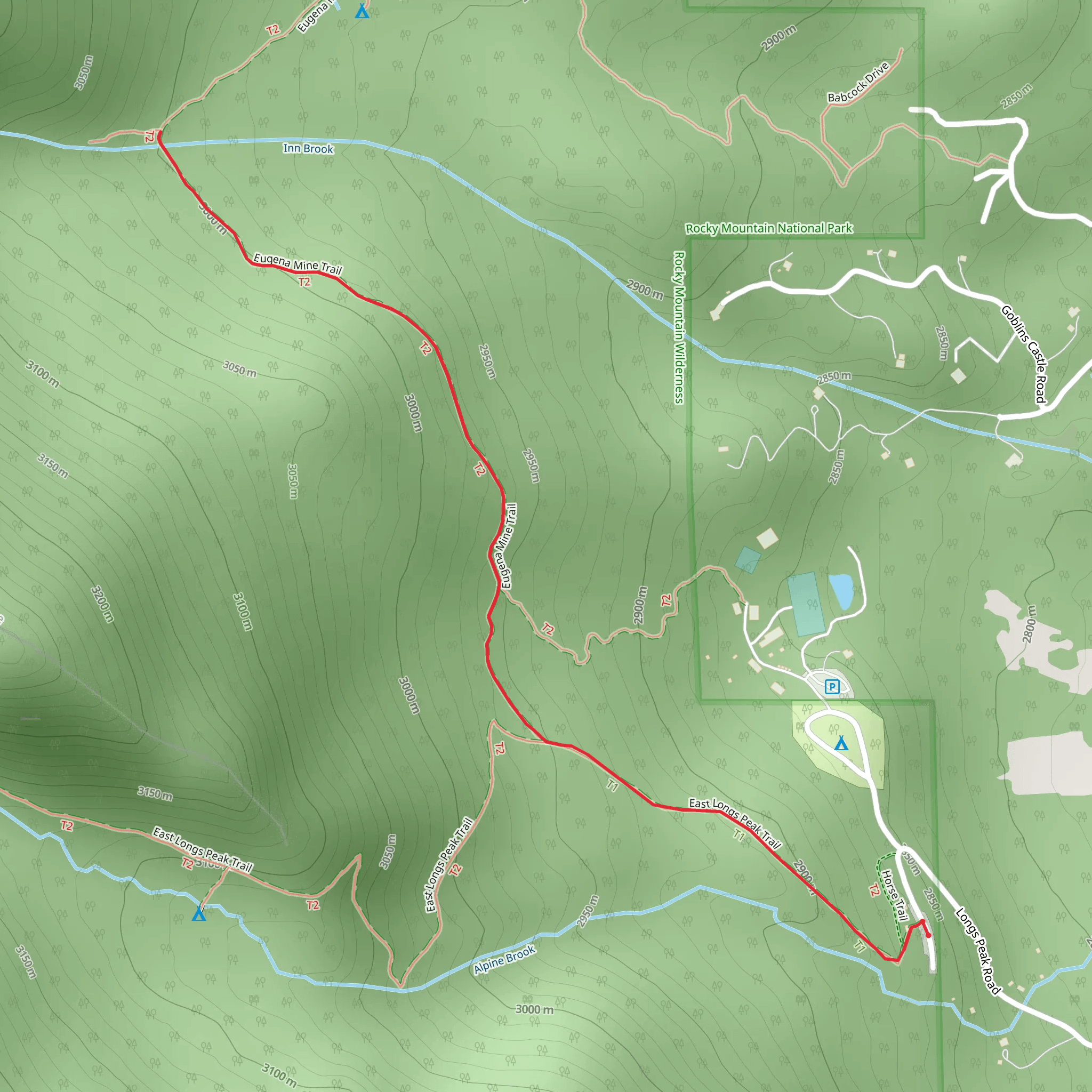 Inn Brook via Eugena Mine Trail mobile static map