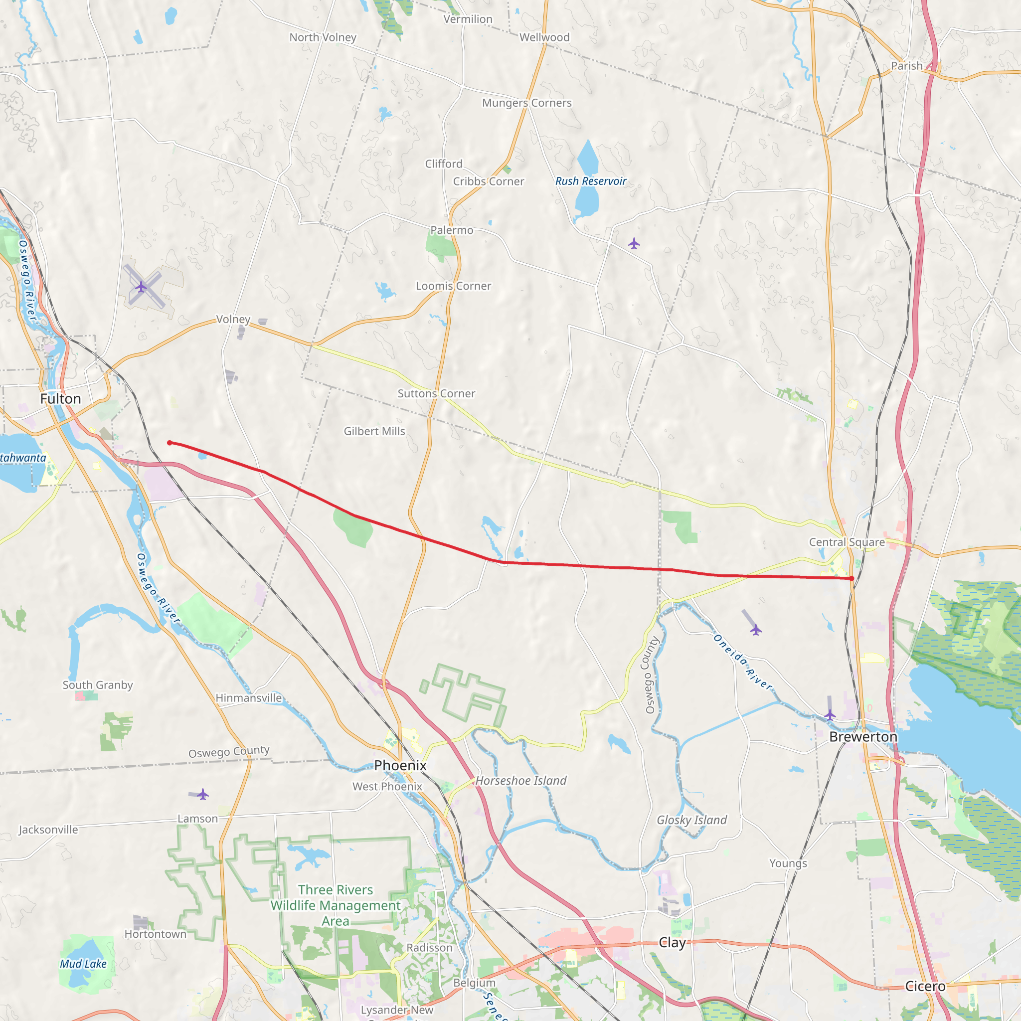 Oswego Recreational Trail from Maple Avenue mobile static map