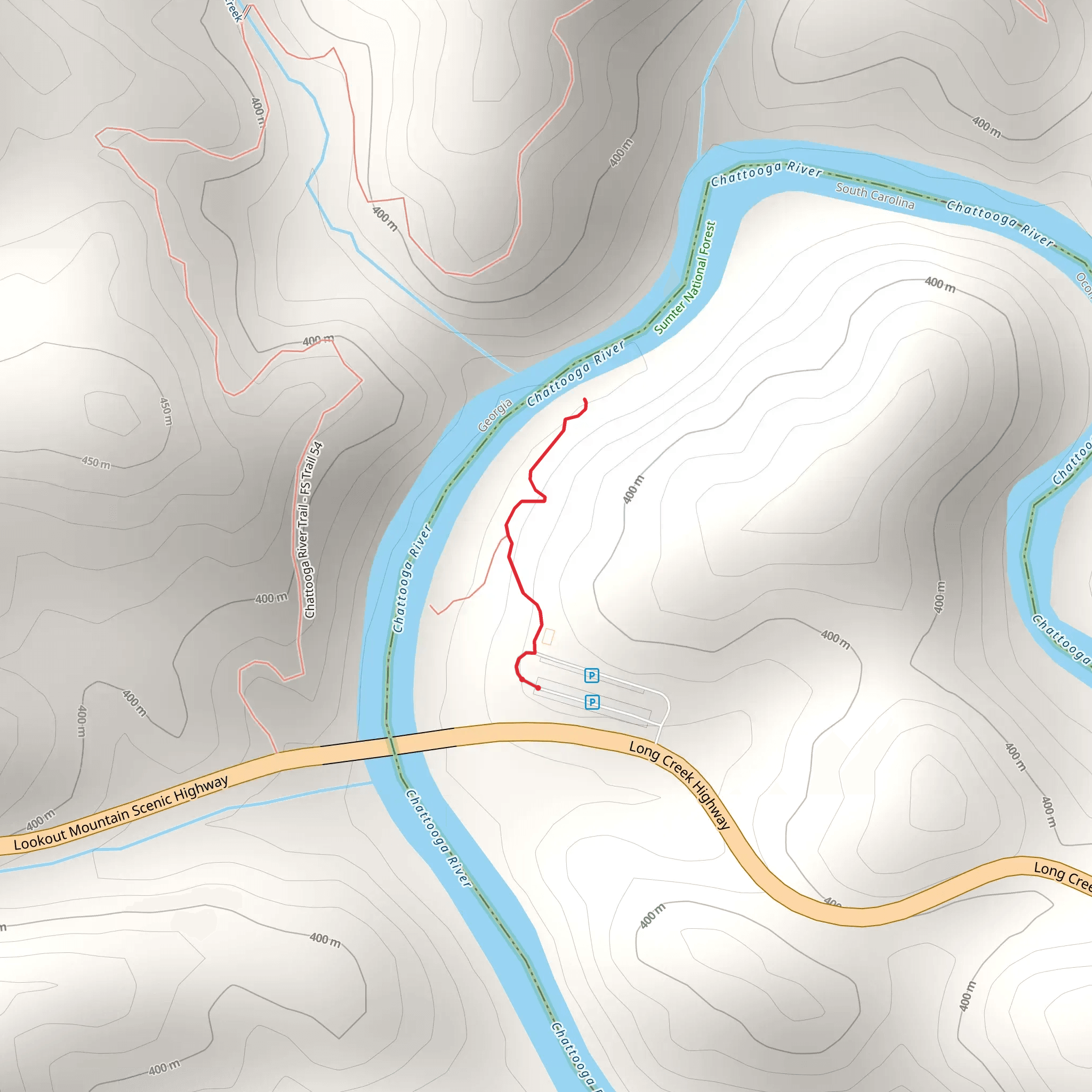Chattooga River Out and Back mobile static map