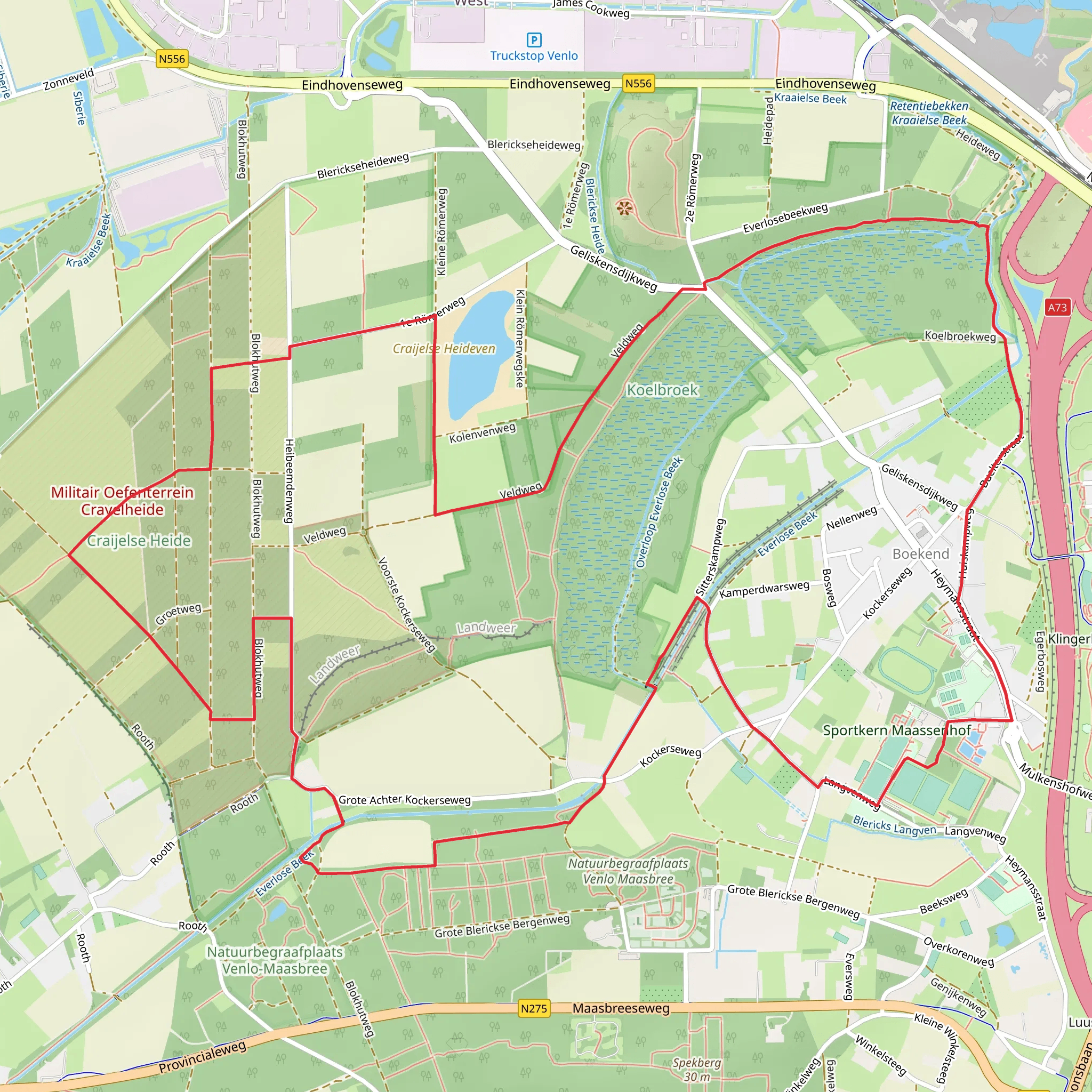 Koelbroek, Crayelheide and Voorde kockerse Loop mobile static map