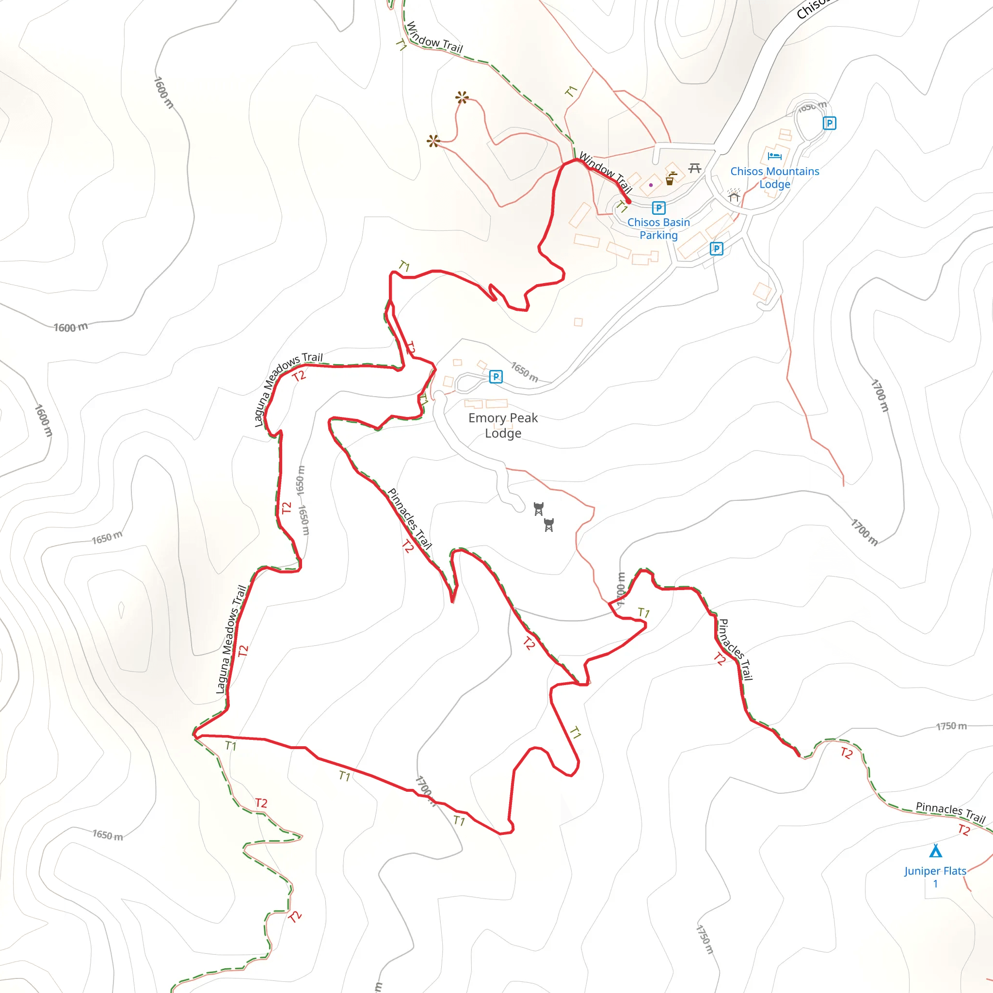 Chisos Basin Loop Trail mobile static map